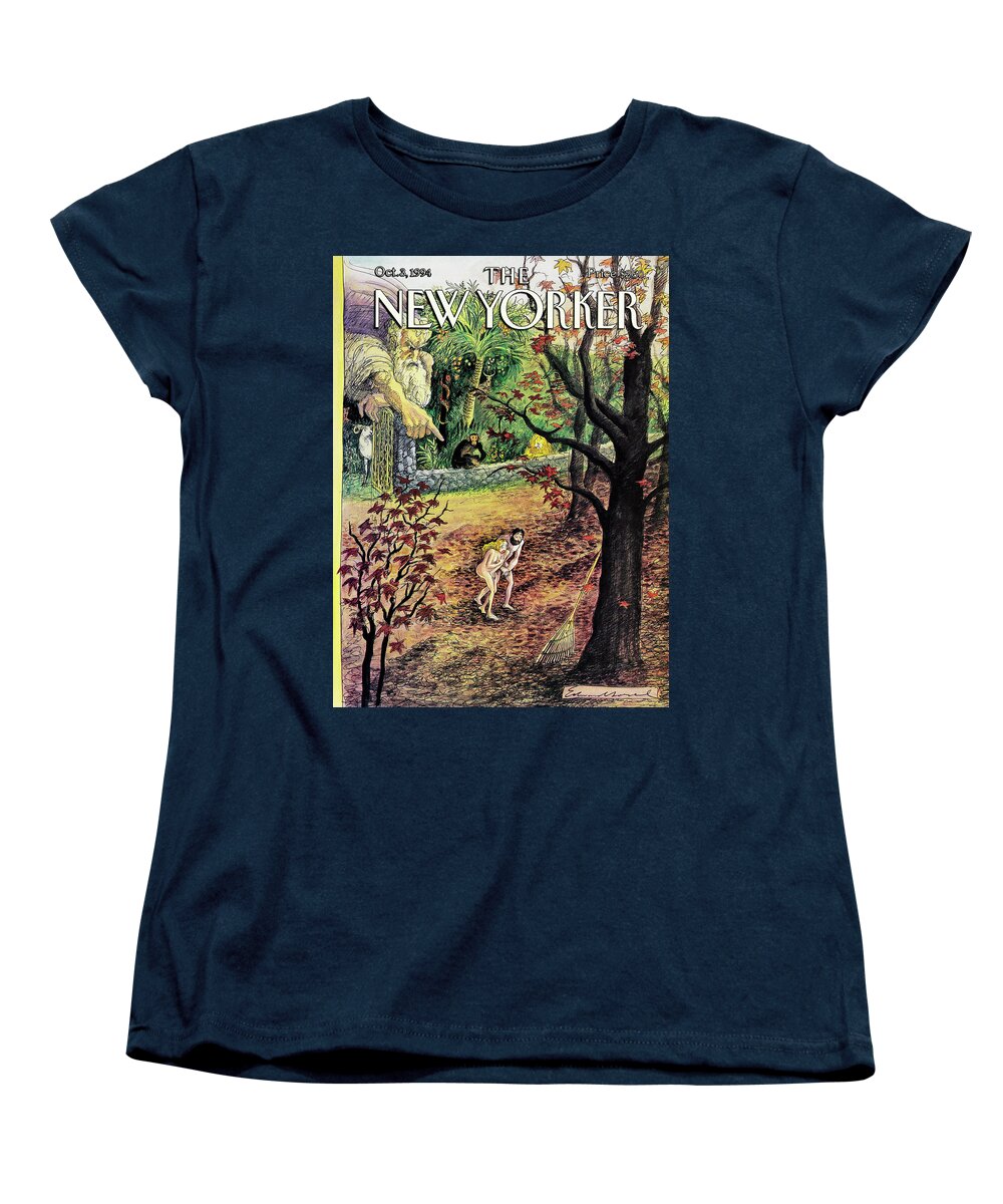 The Fall Women's T-Shirt (Standard Fit) featuring the painting New Yorker October 3rd, 1994 by Edward Sorel