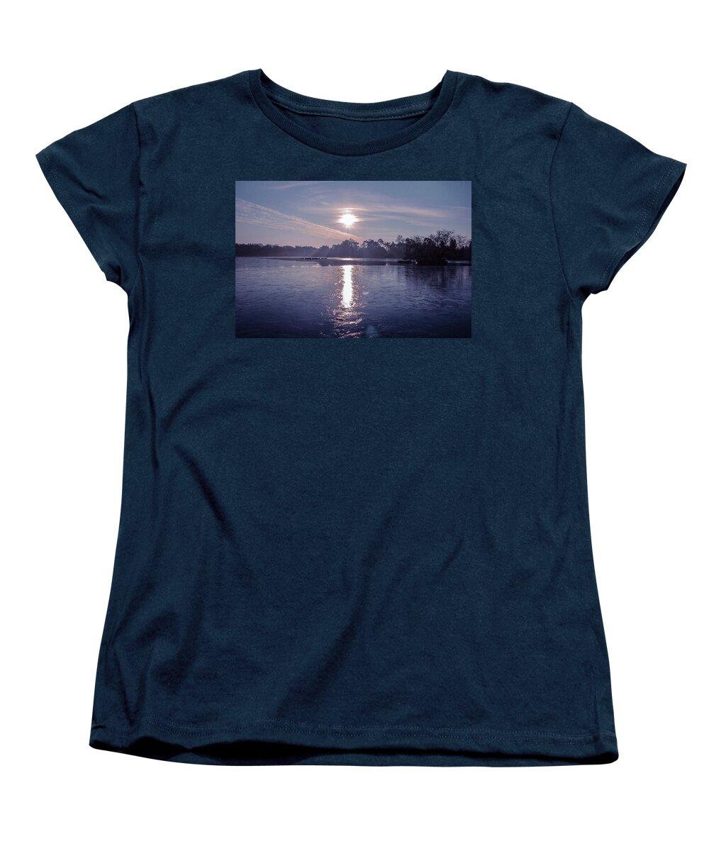 Lake Women's T-Shirt (Standard Fit) featuring the photograph Frozen by Claire Lowe