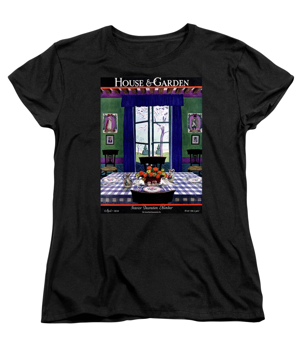 House And Garden Women's T-Shirt (Standard Fit) featuring the photograph A French Provincial Dining Room by Pierre Brissaud