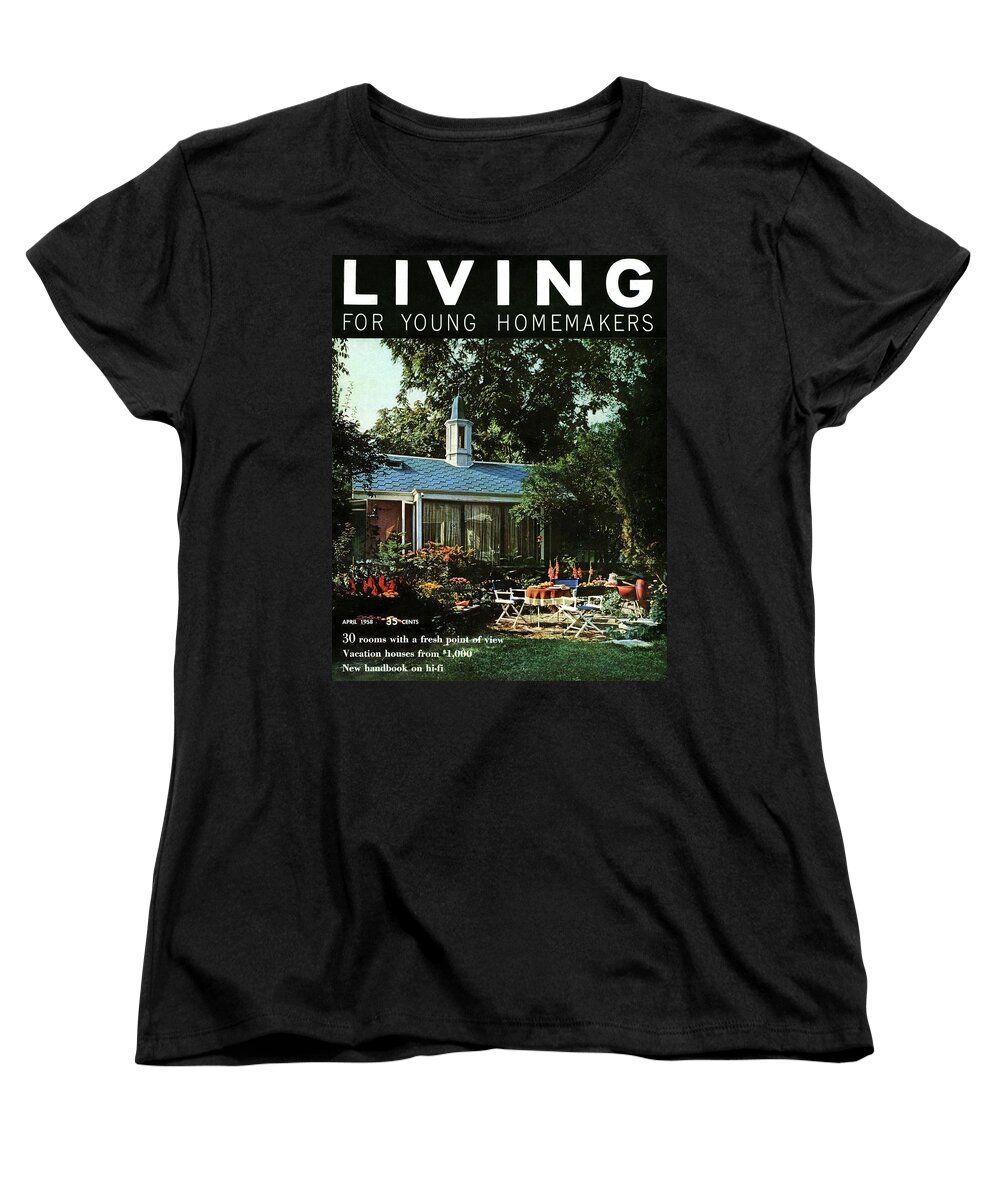 Furniture Women's T-Shirt (Standard Fit) featuring the digital art The Exterior Of A House And Patio Furniture by Nowell Ward