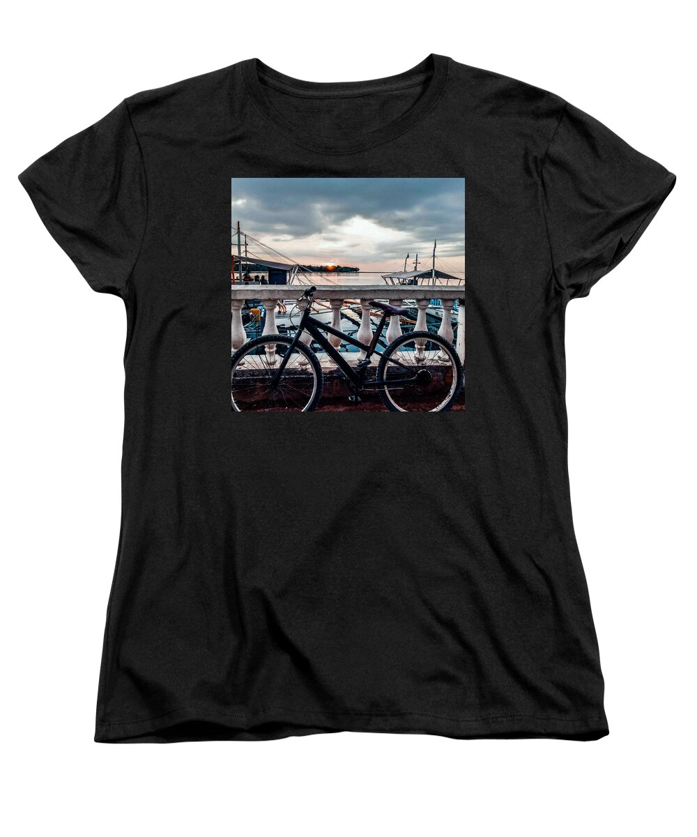 Bike Women's T-Shirt (Standard Fit) featuring the photograph Traveller's point by Dynz Abejero