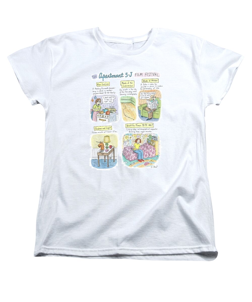 Movies Women's T-Shirt (Standard Fit) featuring the drawing New Yorker September 18th, 2006 by Roz Chast