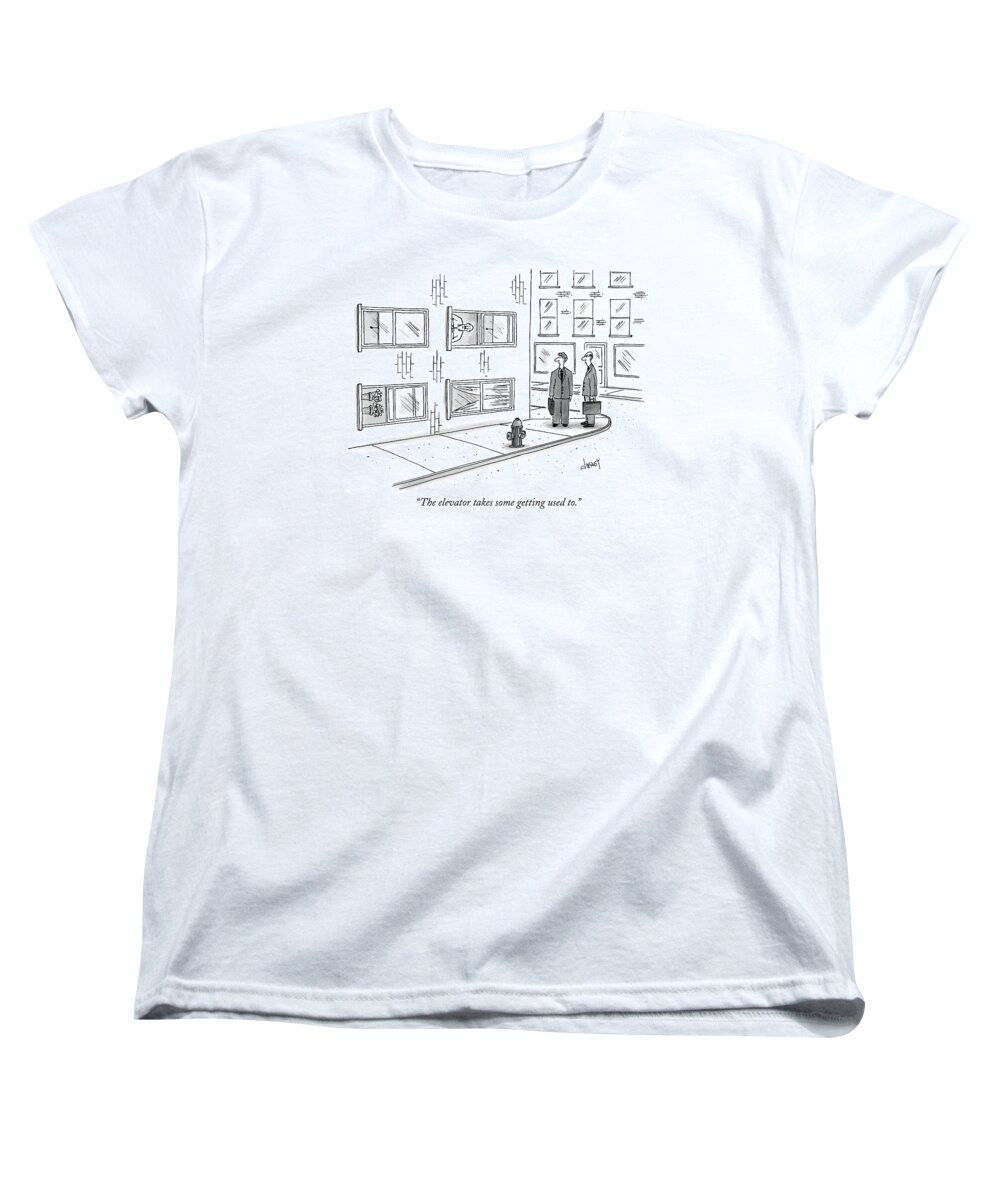 Building Women's T-Shirt (Standard Fit) featuring the drawing Building Is Sideways by Tom Cheney