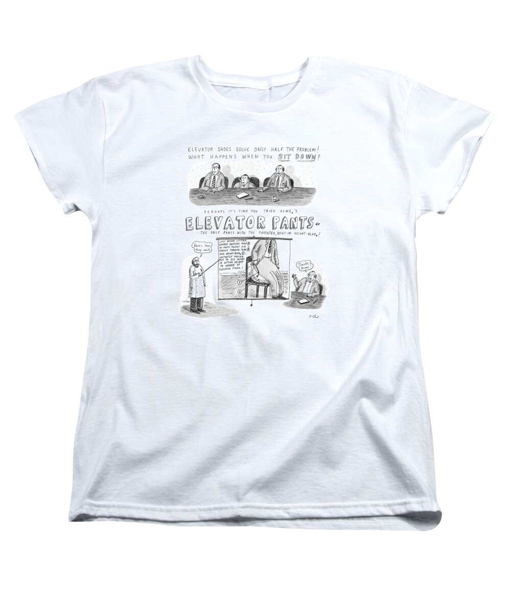 Business Women's T-Shirt (Standard Fit) featuring the drawing Elevator Pants by Roz Chast