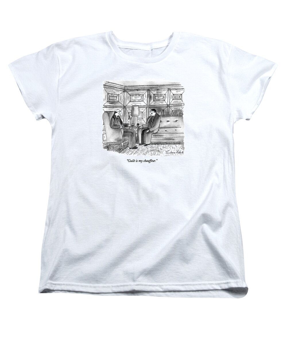 
Autos Women's T-Shirt (Standard Fit) featuring the drawing Guilt Is My Chauffeur by Victoria Roberts