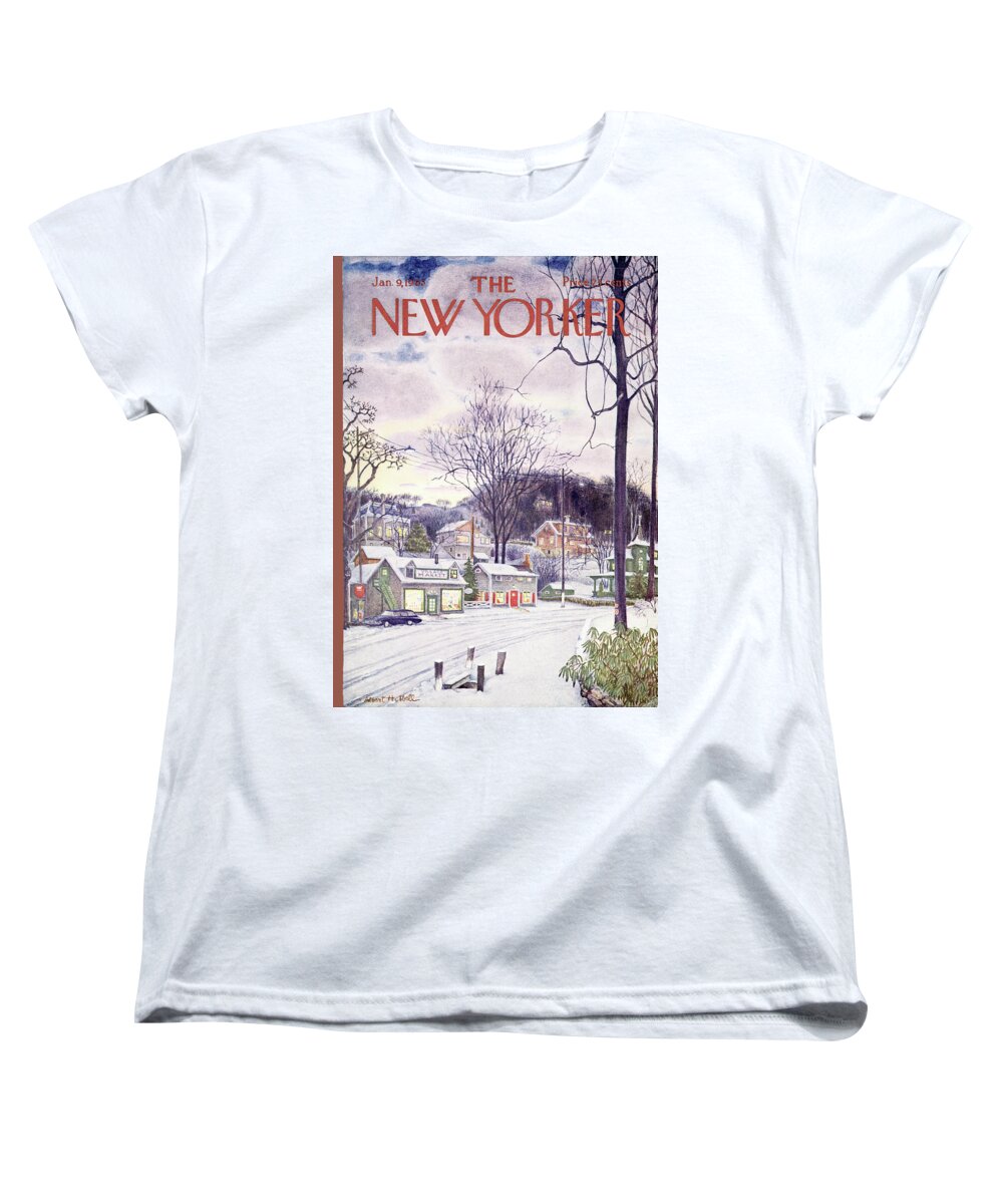 Suburban Women's T-Shirt (Standard Fit) featuring the painting New Yorker January 9th, 1965 by Albert Hubbell