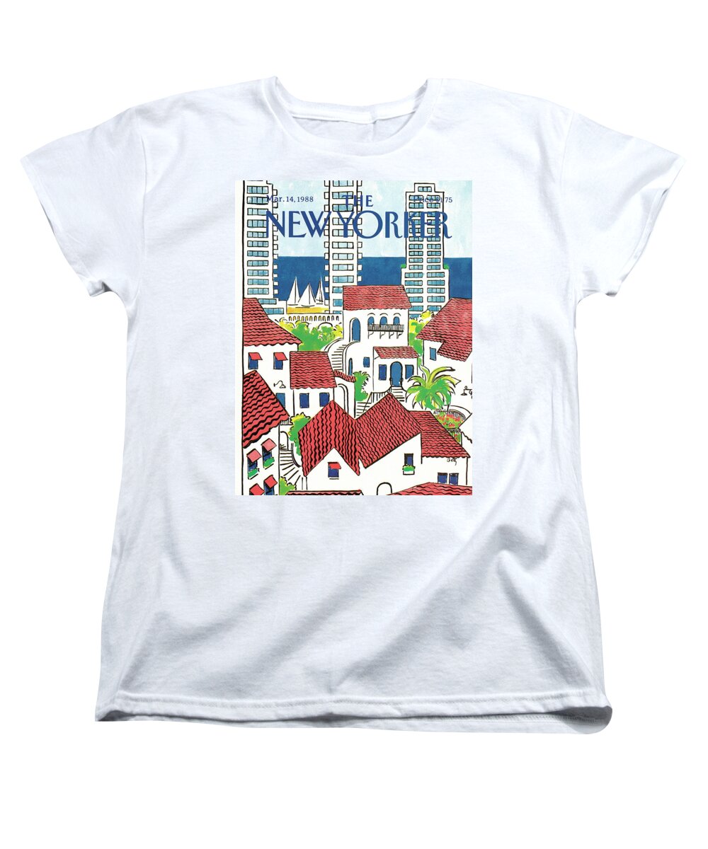 Architecture Women's T-Shirt (Standard Fit) featuring the painting New Yorker March 14th, 1988 by Arthur Getz