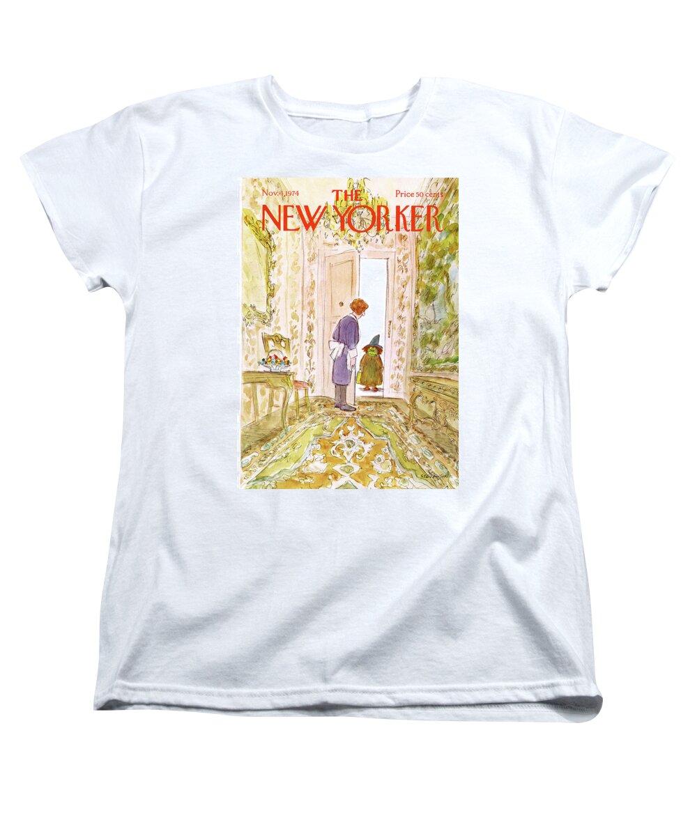 Halloween Women's T-Shirt (Standard Fit) featuring the painting New Yorker November 4th, 1974 by James Stevenson
