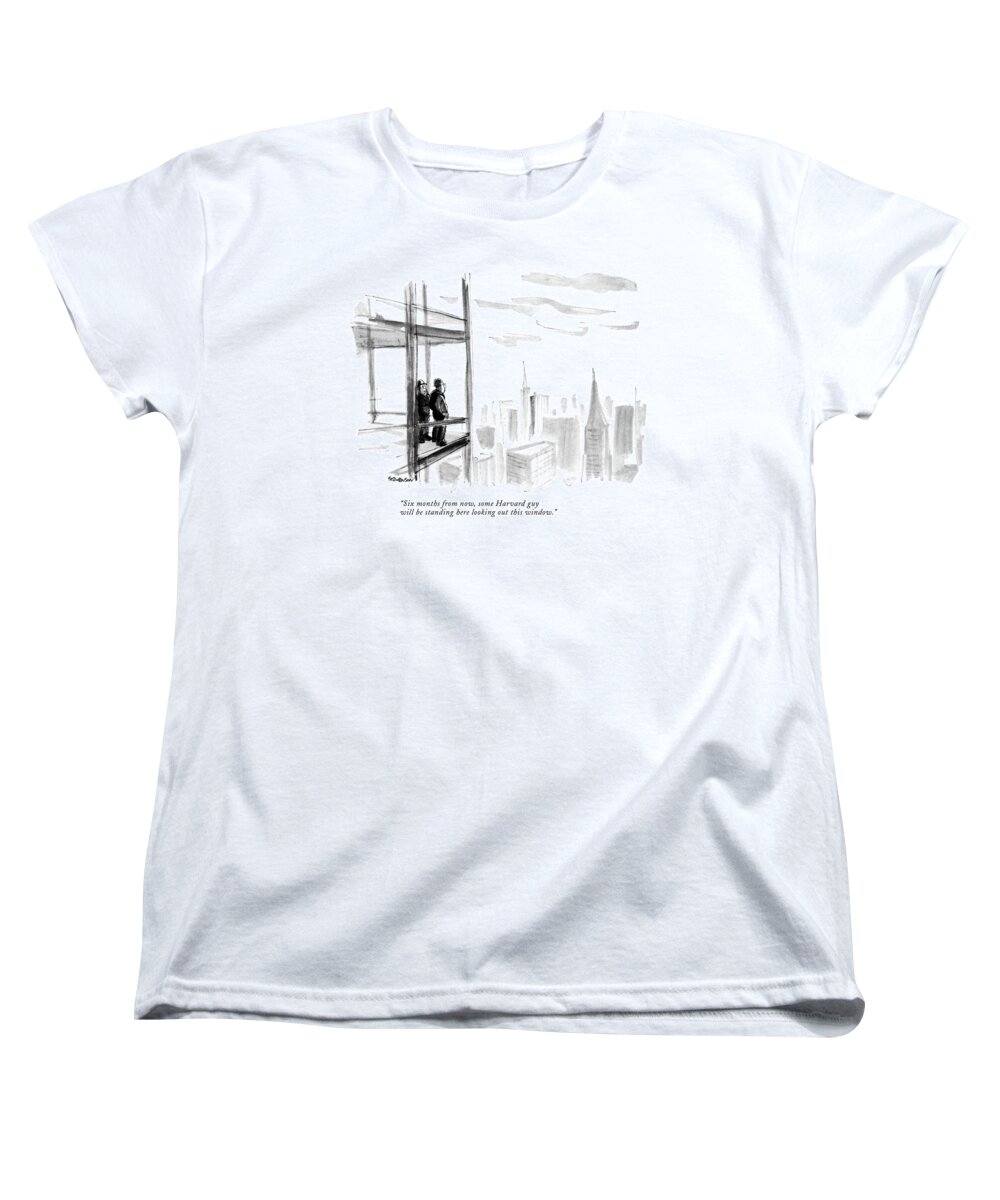 
(one Construction Worker To Another.)
Development Building Skyscraper Class Status Social Organization Structure College University Ivy League White Collar Blue Physical Labor Laborer Iwd Colleges Universities Organizations Buildings Skyscrapers Classes Developments Artkey 67687 Women's T-Shirt (Standard Fit) featuring the drawing Six Months From Now by James Stevenson