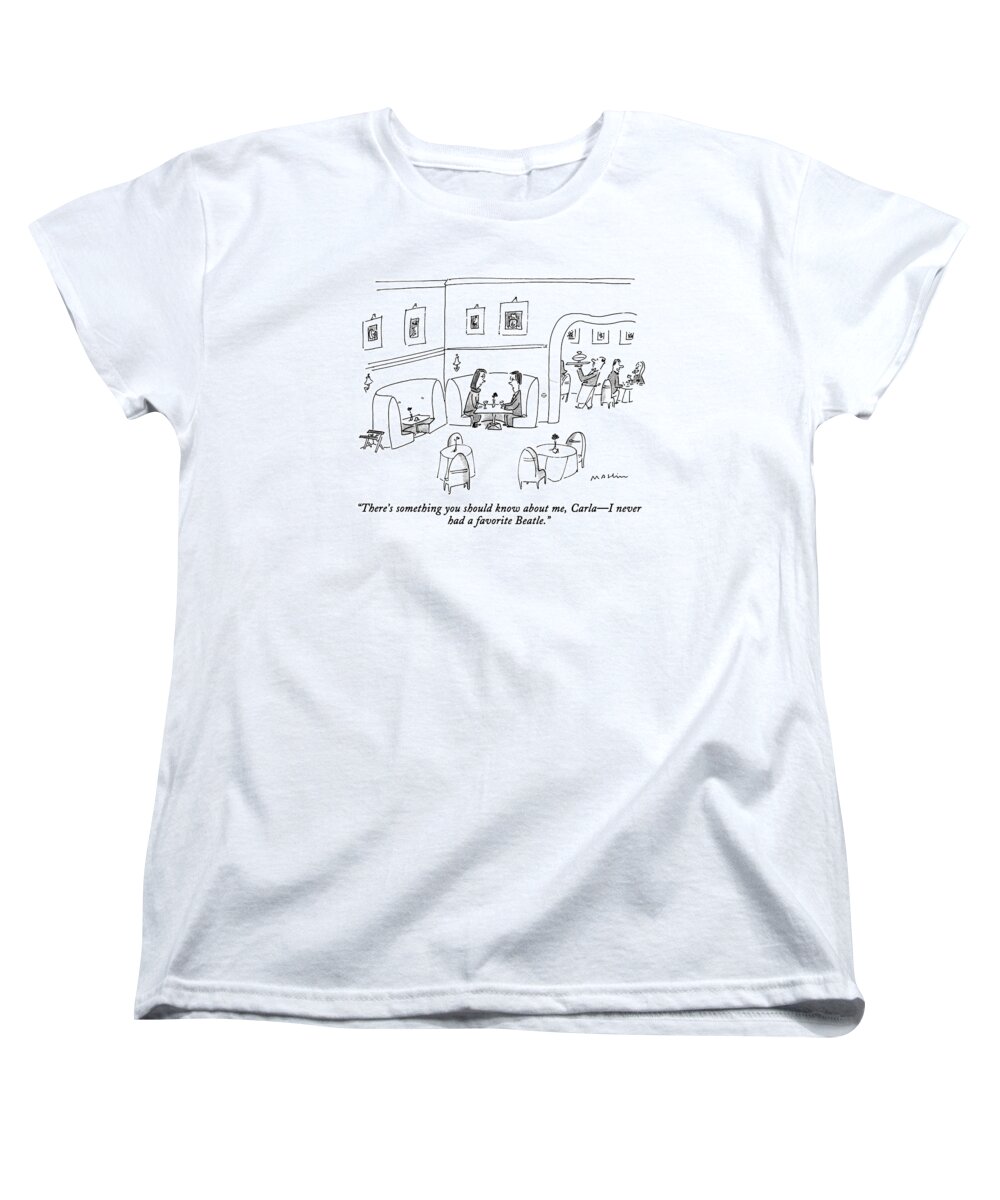 Entertainment Women's T-Shirt (Standard Fit) featuring the drawing There's Something You Should Know by Michael Maslin