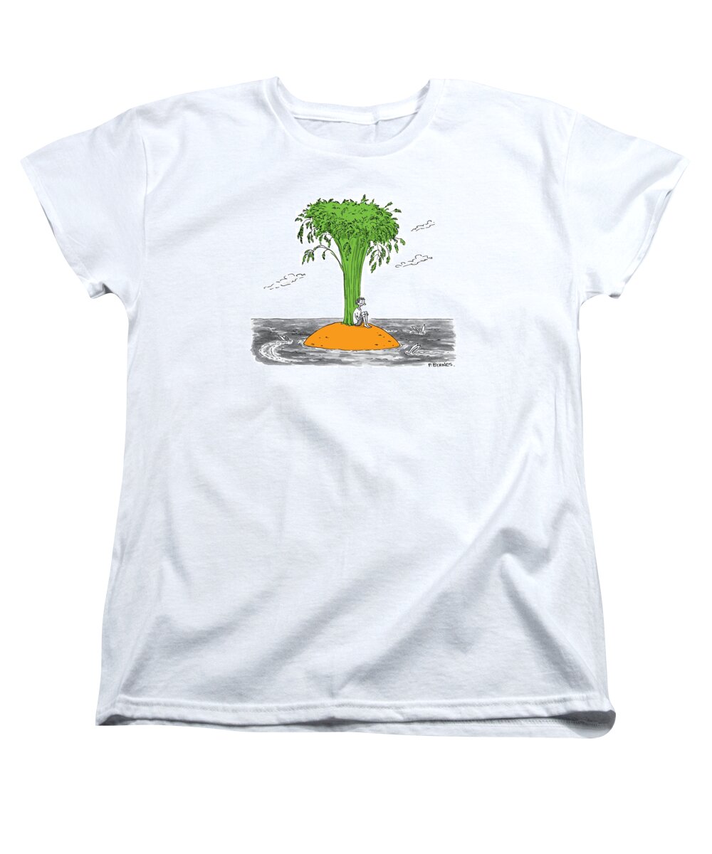 Desert Island Women's T-Shirt (Standard Fit) featuring the drawing New Yorker January 16th, 2017 by Pat Byrnes