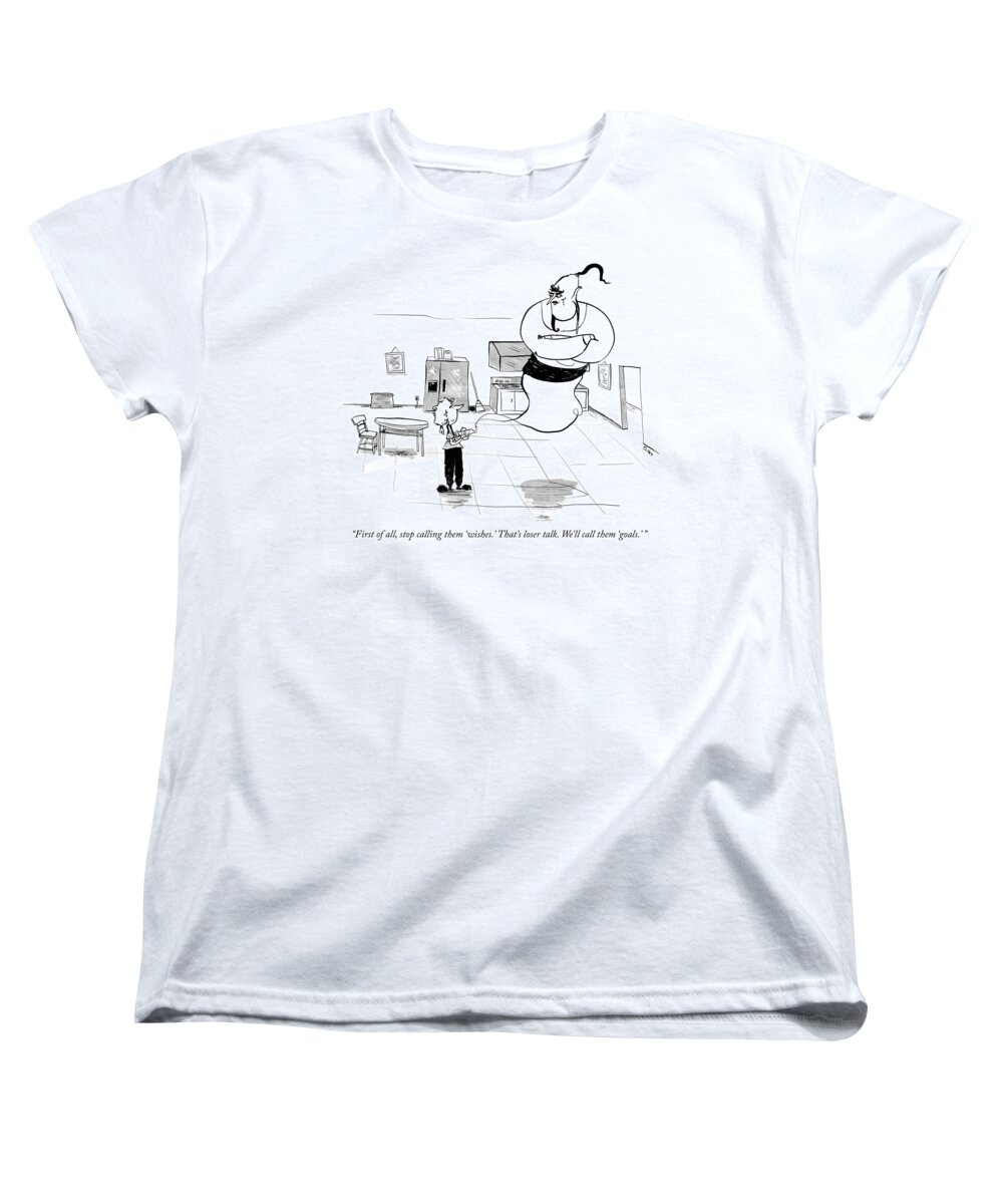 first Of All Women's T-Shirt (Standard Fit) featuring the drawing Stop calling them wishes by Sara Lautman