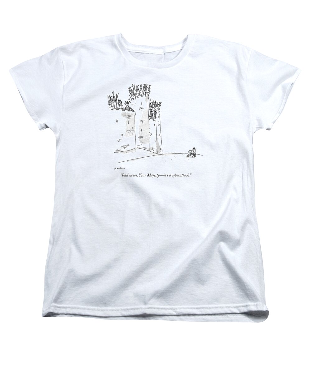 bad News Women's T-Shirt (Standard Fit) featuring the drawing Bad News by Michael Maslin