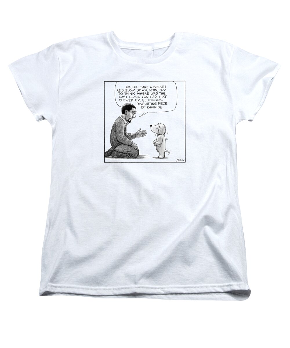 Captionless Women's T-Shirt (Standard Fit) featuring the drawing Lost Piece of Rawhide by Harry Bliss
