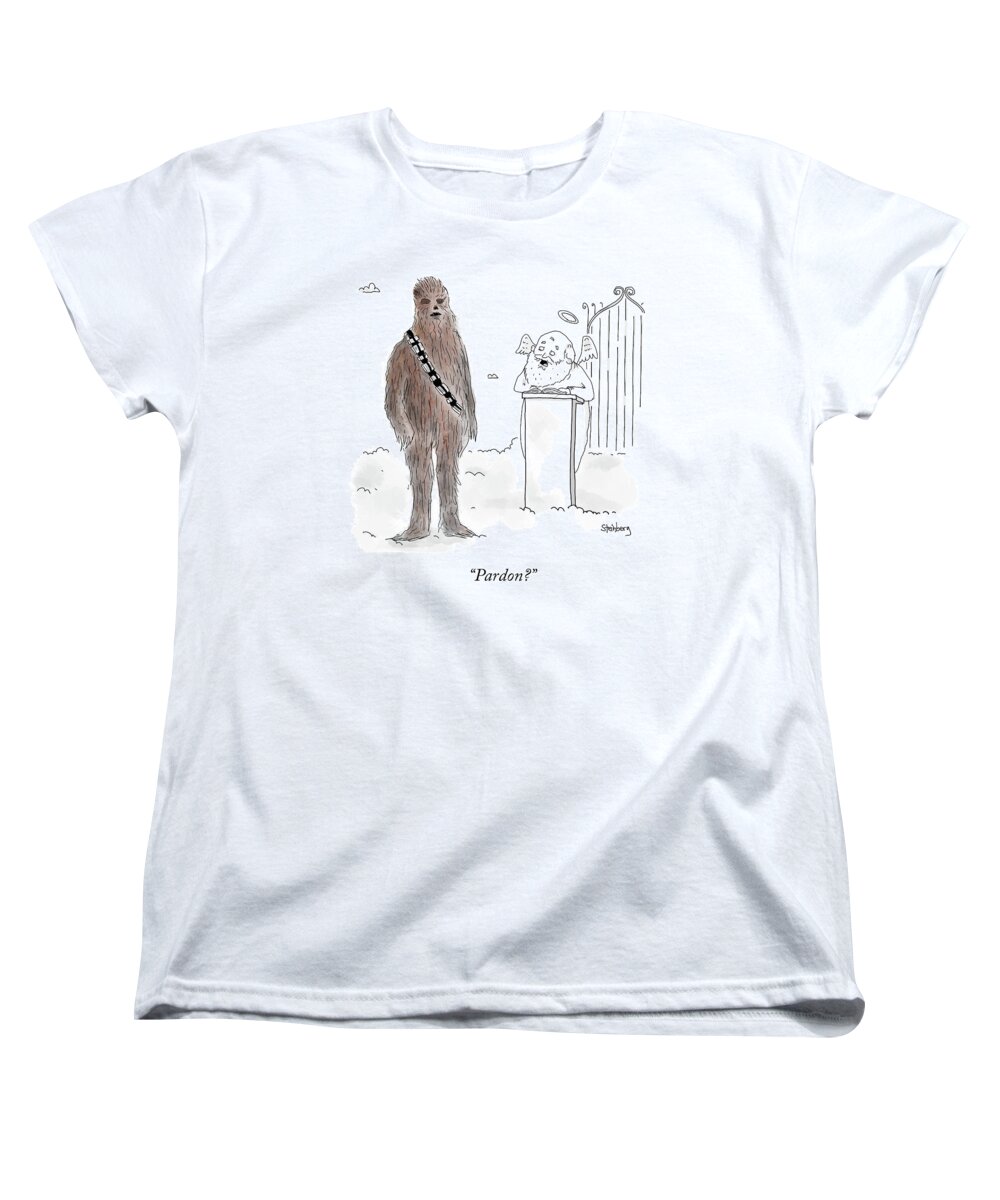 Pardon? Women's T-Shirt (Standard Fit) featuring the drawing Pardon? by Avi Steinberg