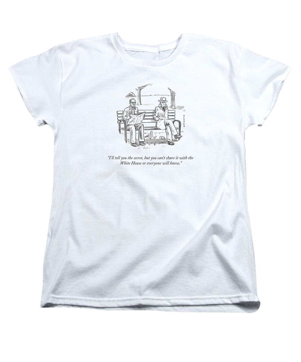 I'll Tell You The Secret Women's T-Shirt (Standard Fit) featuring the drawing The Secret by Brendan Loper