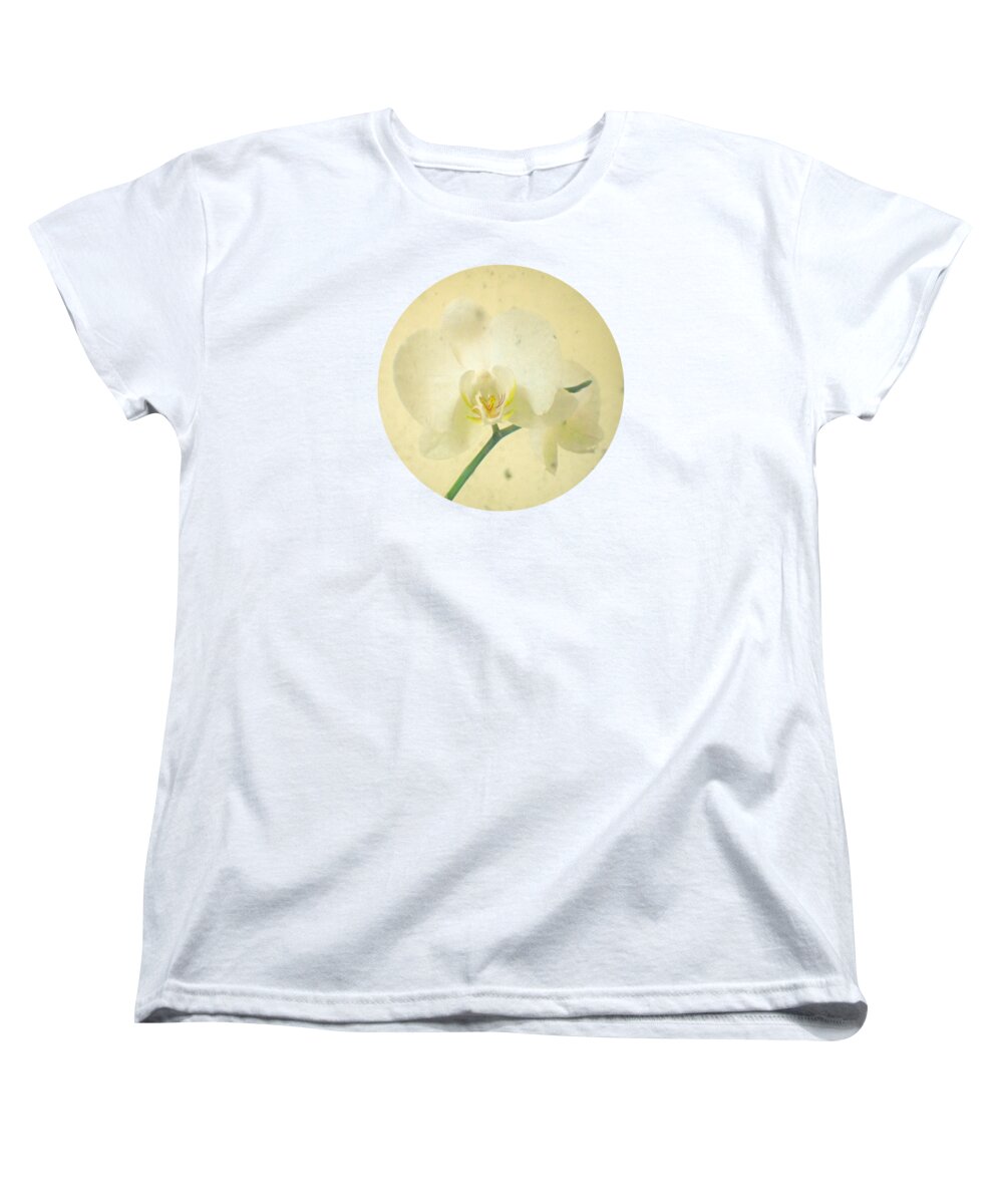 Flower Photograph Women's T-Shirt (Standard Fit) featuring the photograph White Orchid by Cassia Beck