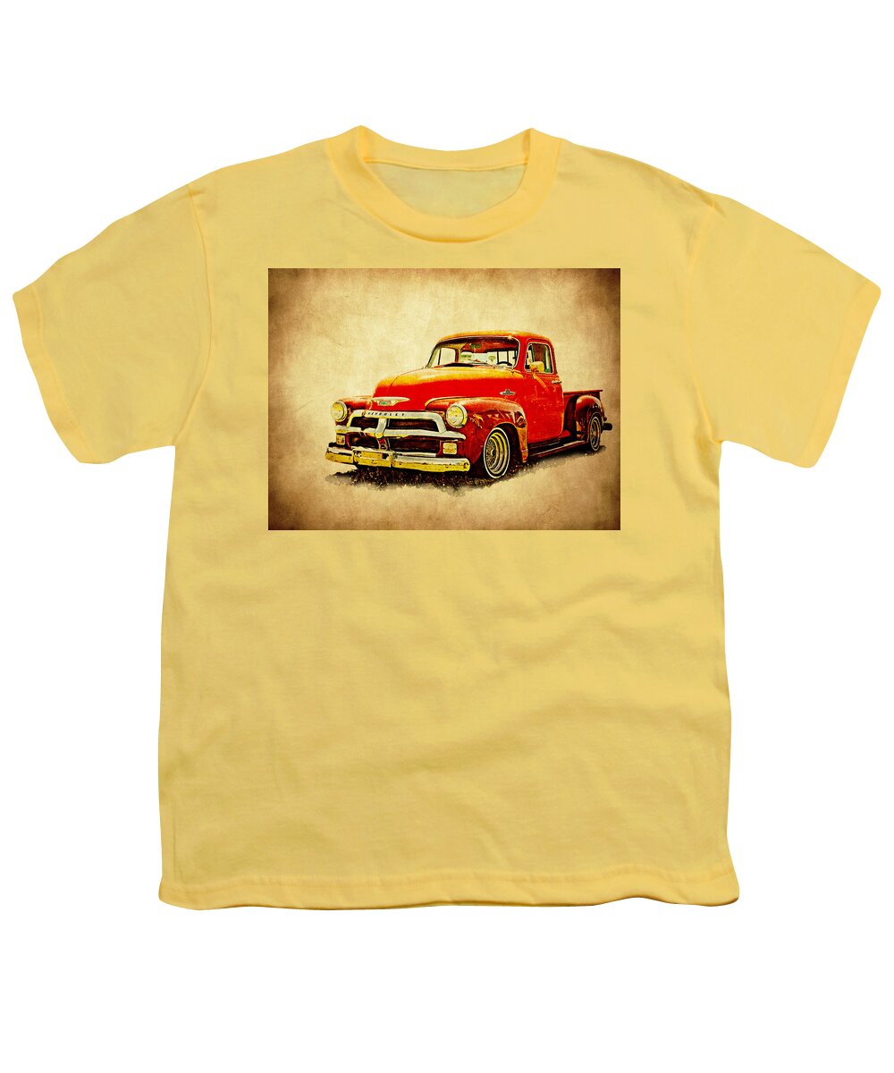 Chevy Pickup Youth T-Shirt featuring the photograph 1954 Chevy Pickup by Athena Mckinzie