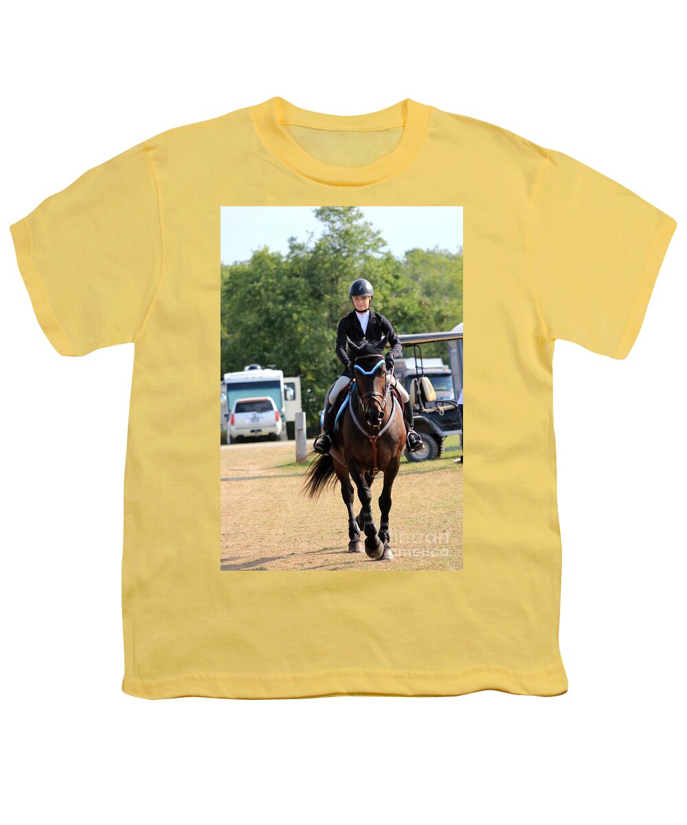 Horse Youth T-Shirt featuring the photograph An-s-jumper18 by Janice Byer