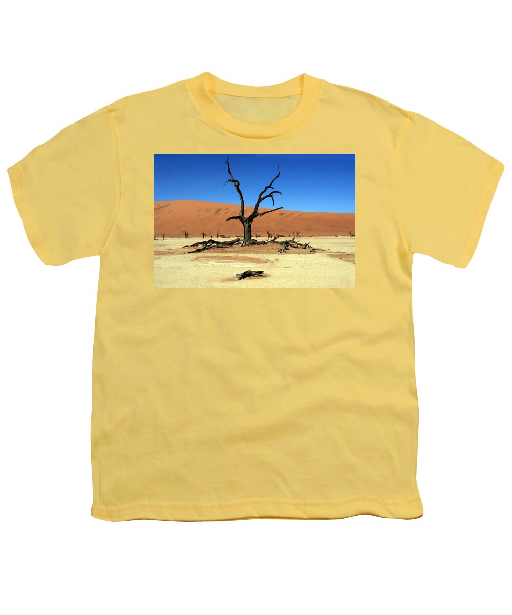 Africa Youth T-Shirt featuring the photograph Dead Vlei Tree - Namibia by Aidan Moran