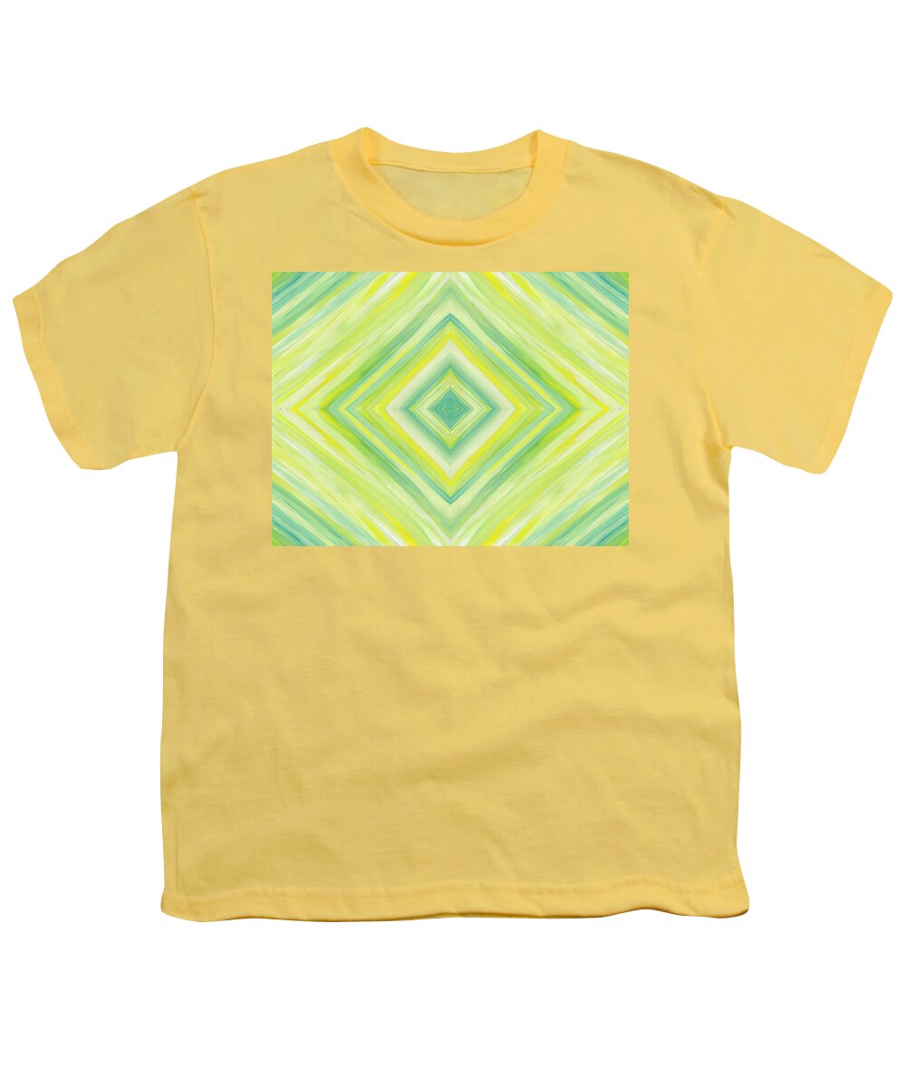 Diamond Youth T-Shirt featuring the painting Diamond in Green and Yellow by Barbara St Jean