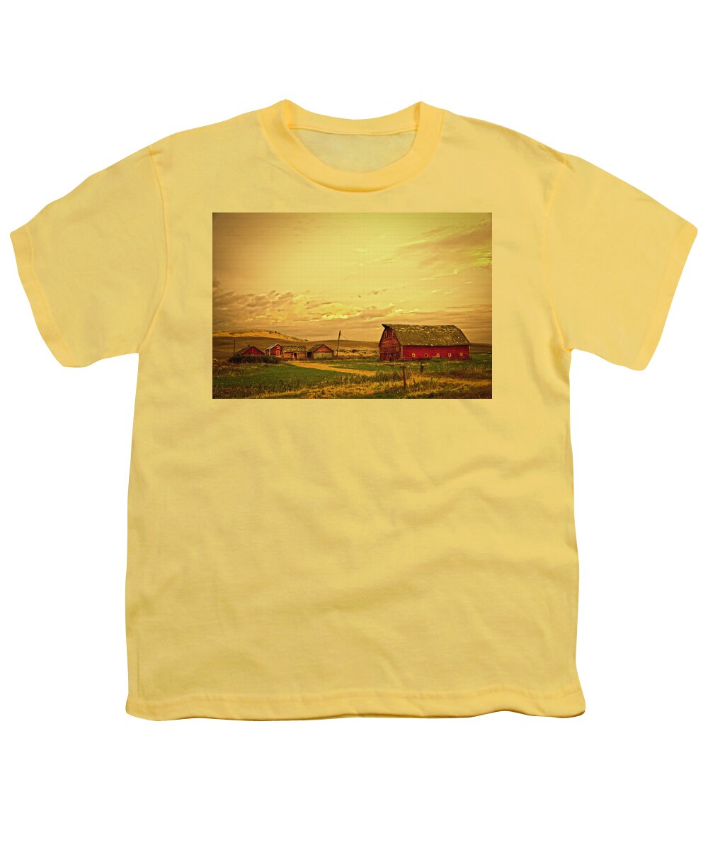 Golden Glow Farm Youth T-Shirt featuring the photograph Golden Glow Farm by Randall Branham