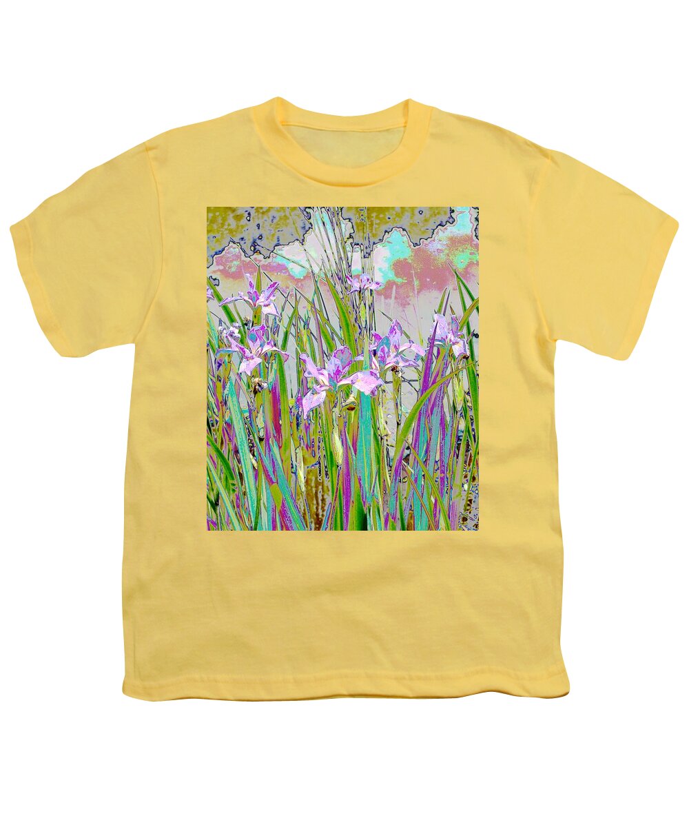  Youth T-Shirt featuring the painting Iris Garden by Virginia Bond