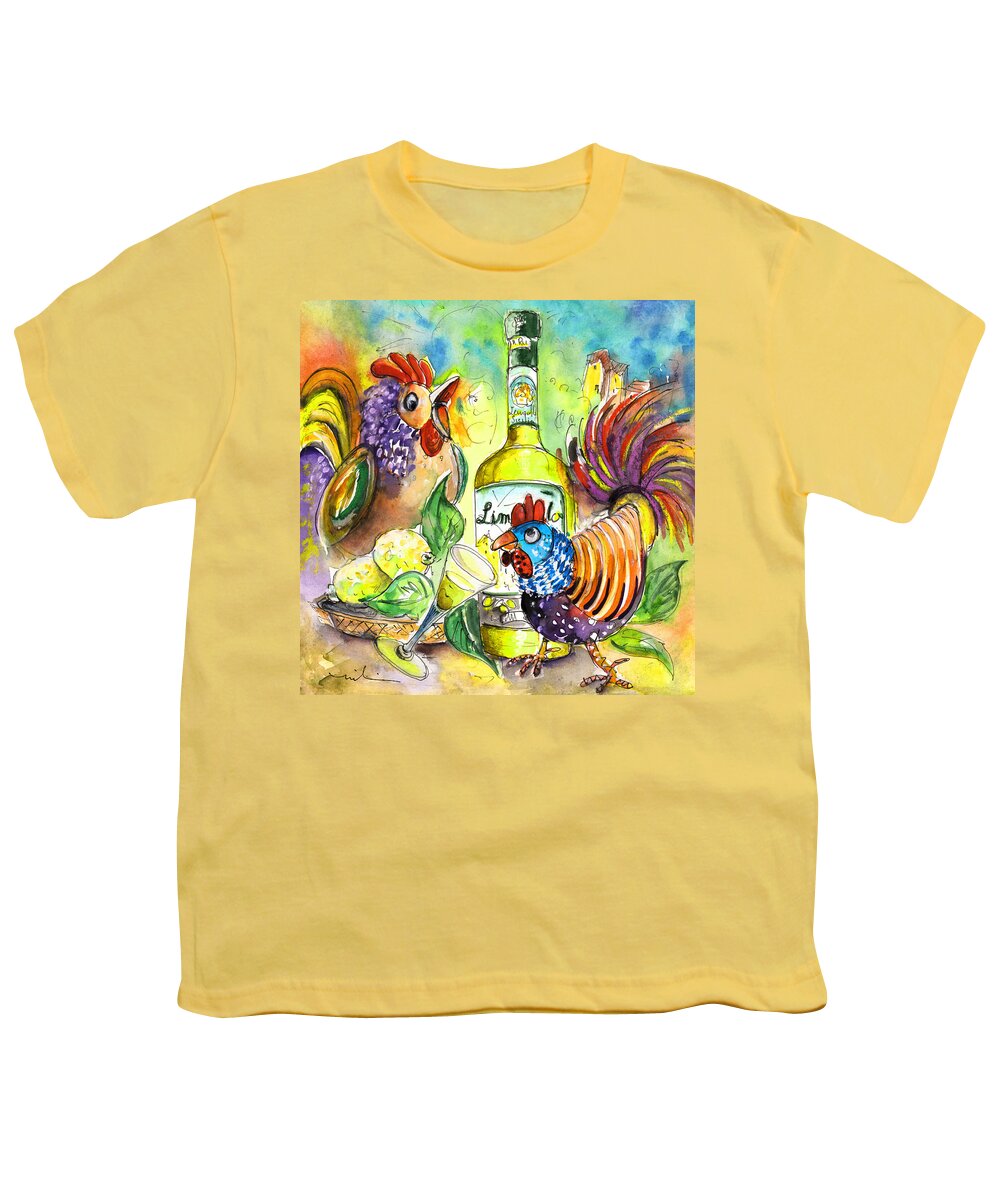 Travel Youth T-Shirt featuring the painting Limoncello di Sicilia by Miki De Goodaboom