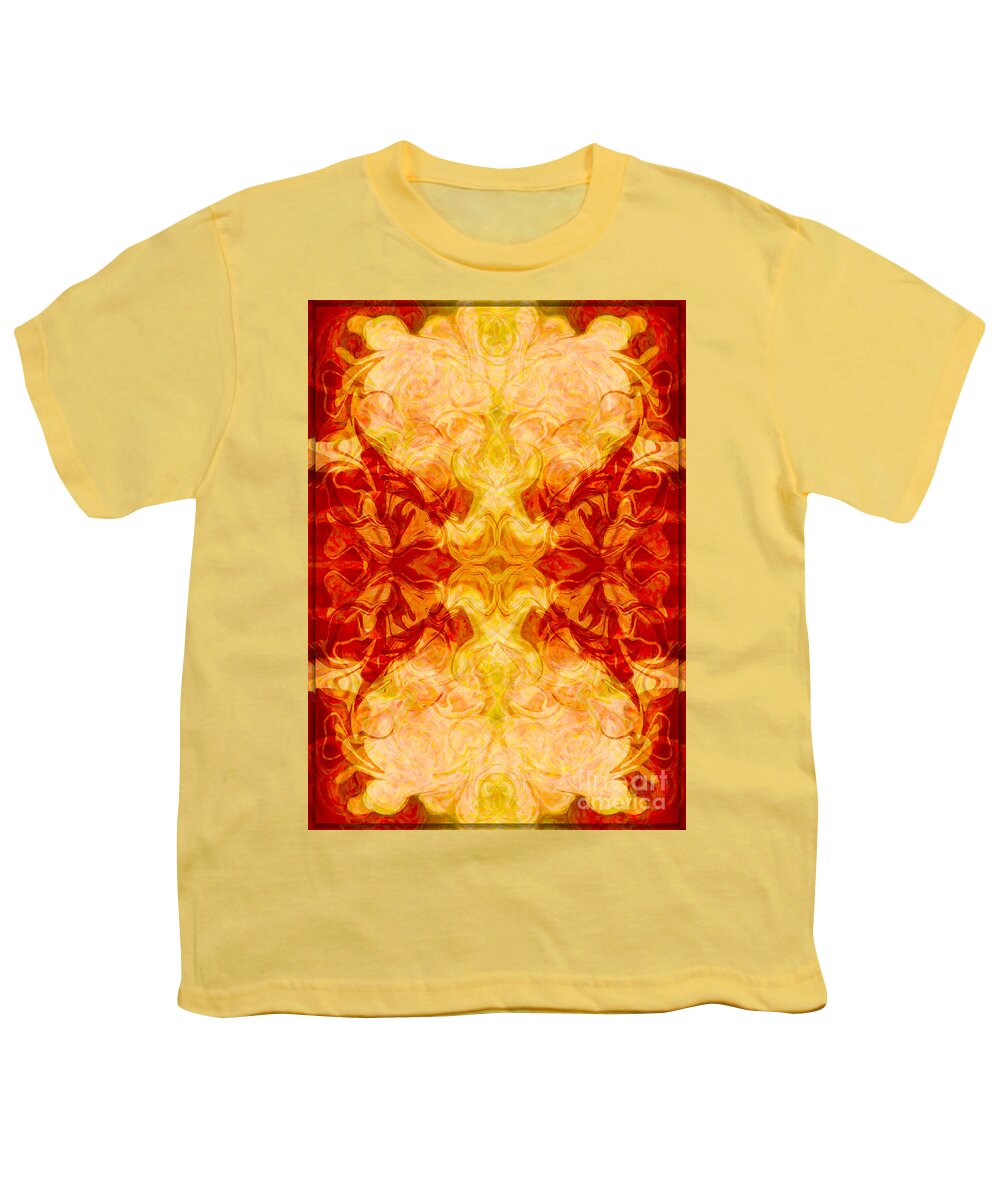 5x7 Youth T-Shirt featuring the painting Love Multiplied Many Times Abstract Love Artwork by Omaste Witkowski