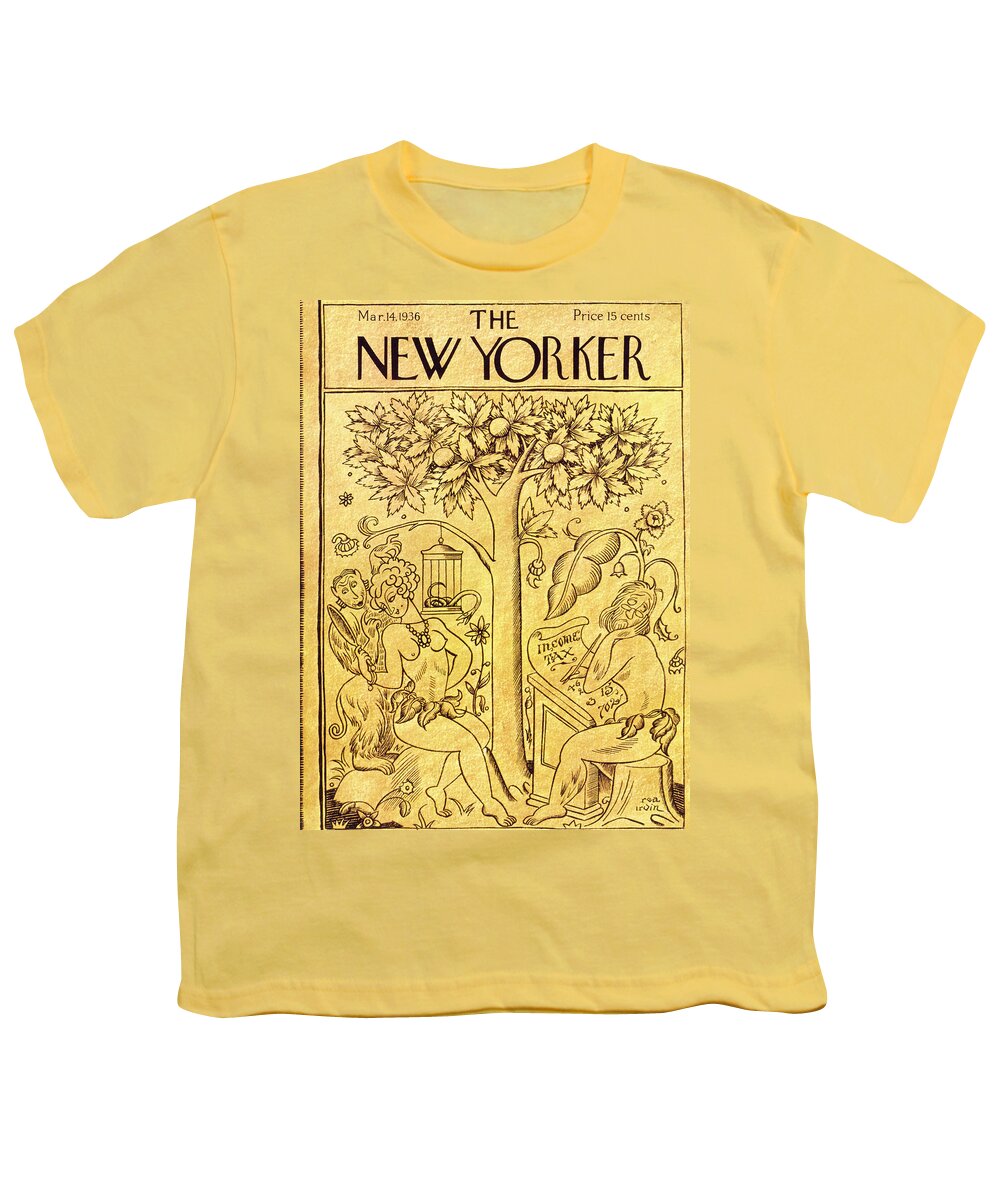 Animal Youth T-Shirt featuring the painting New Yorker March 14 1936 by Rea Irvin