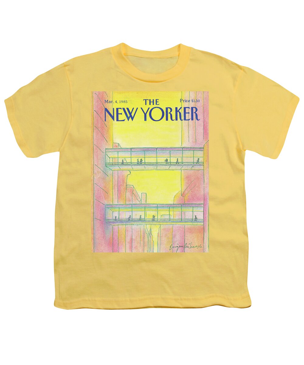 Manhattan Youth T-Shirt featuring the painting New Yorker March 4th, 1985 by Eugene Mihaesco