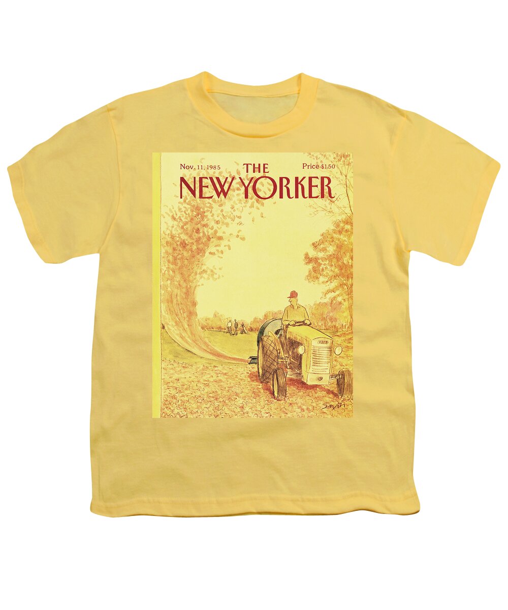 Leisure Youth T-Shirt featuring the painting New Yorker November 11th, 1985 by Charles Saxon