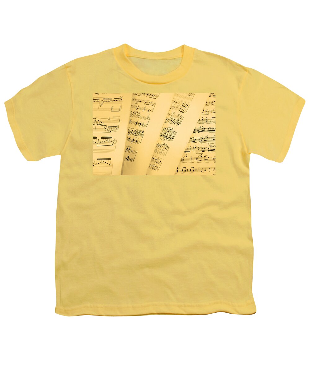 Sheet Music Youth T-Shirt featuring the photograph Sheet music by Chevy Fleet