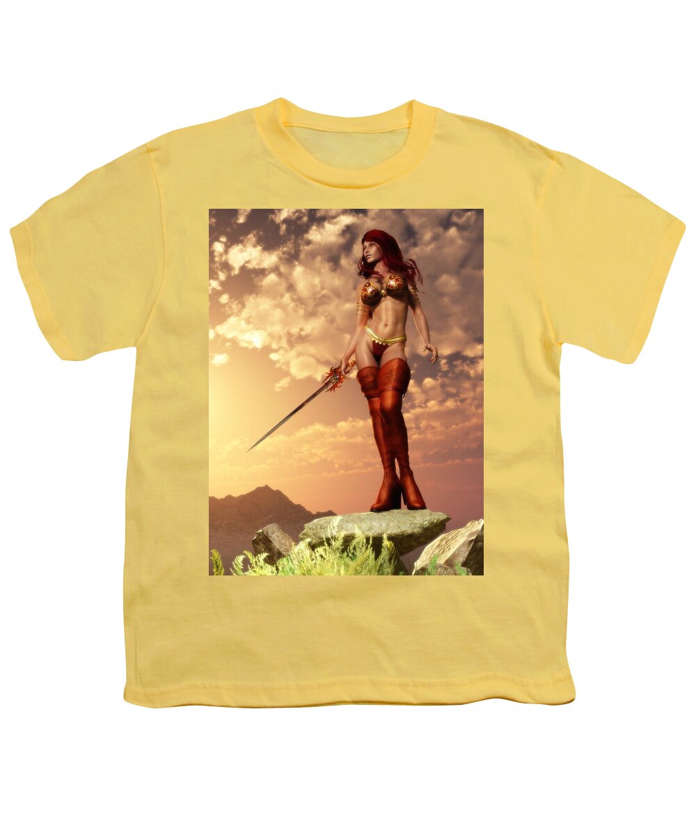  Youth T-Shirt featuring the digital art Valkyrie by Kaylee Mason