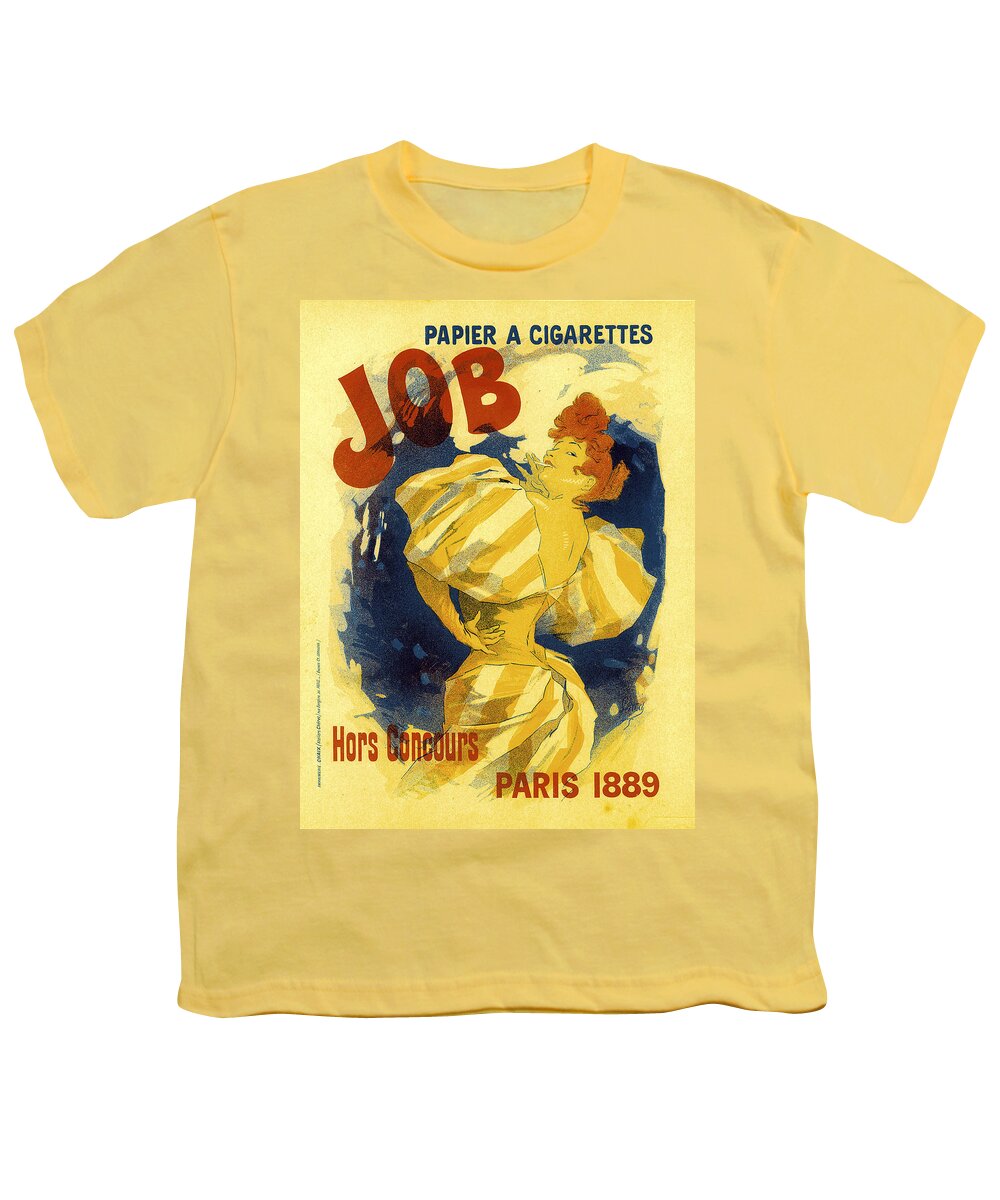 Jules Cheret Youth T-Shirt featuring the painting Job Cigarette Paper by Jules Cheret