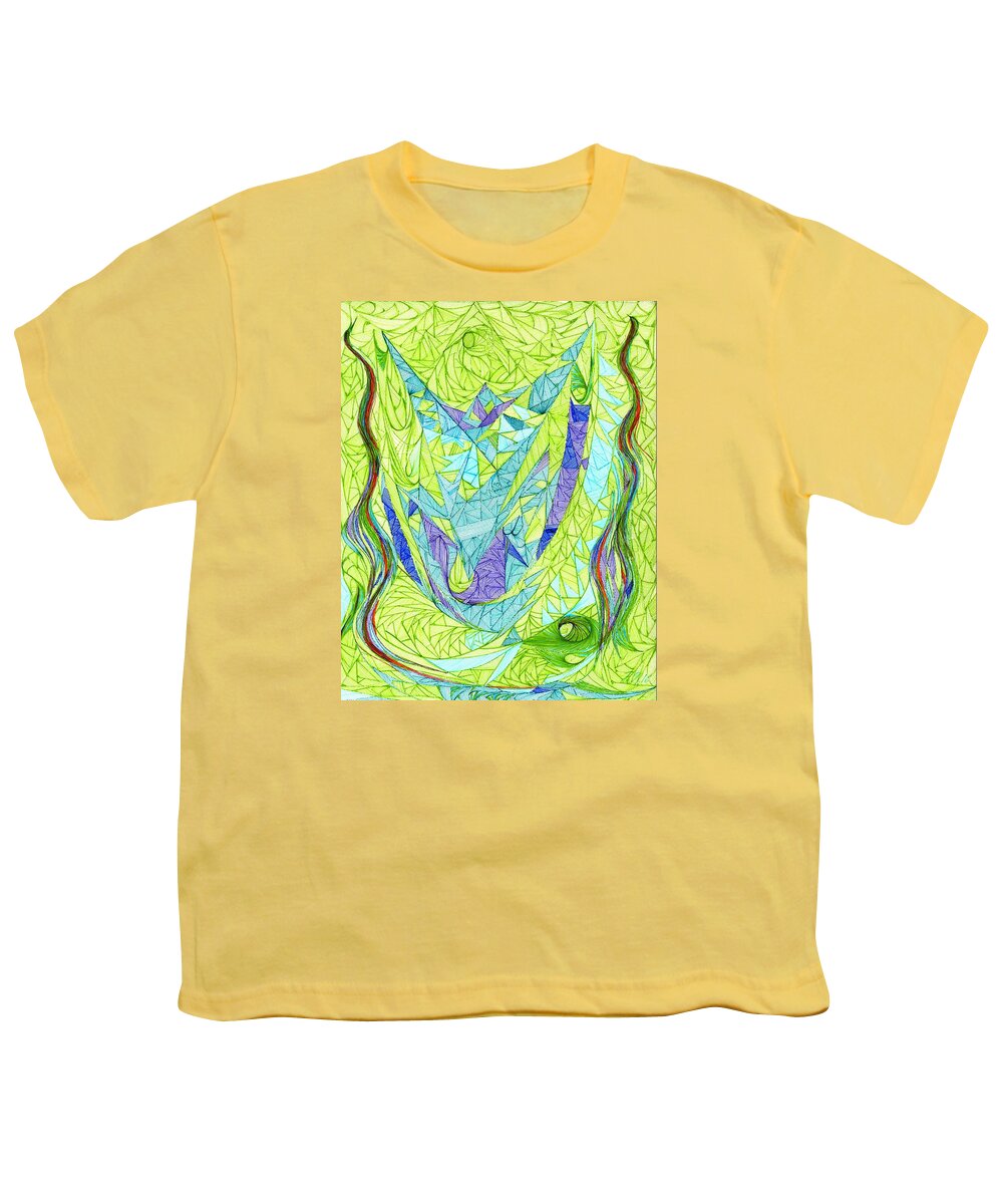 Abstract Youth T-Shirt featuring the drawing Aigikampos #1 by Robert Nickologianis