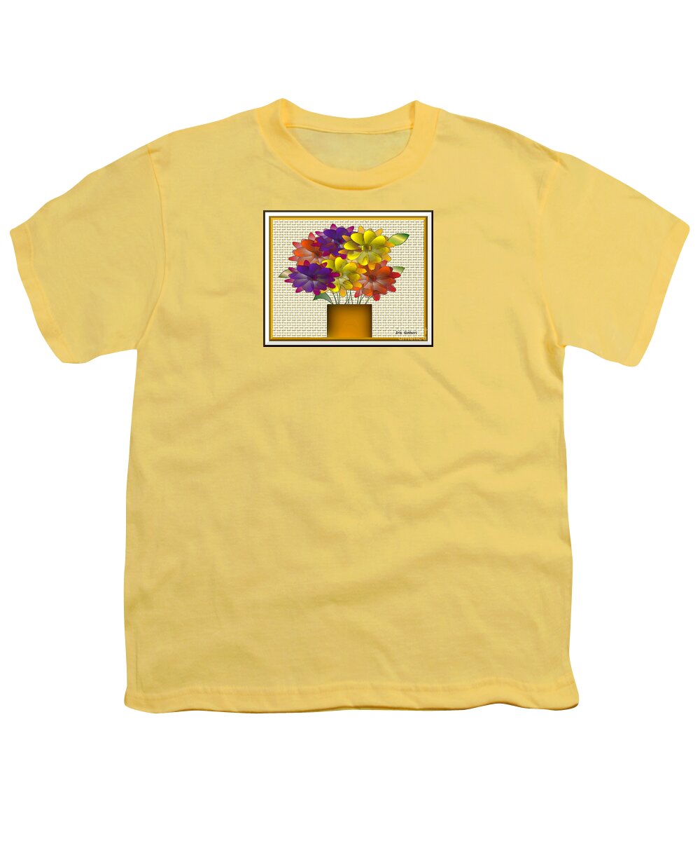 Abstract Flowers Youth T-Shirt featuring the digital art Its time for Flowers #1 by Iris Gelbart