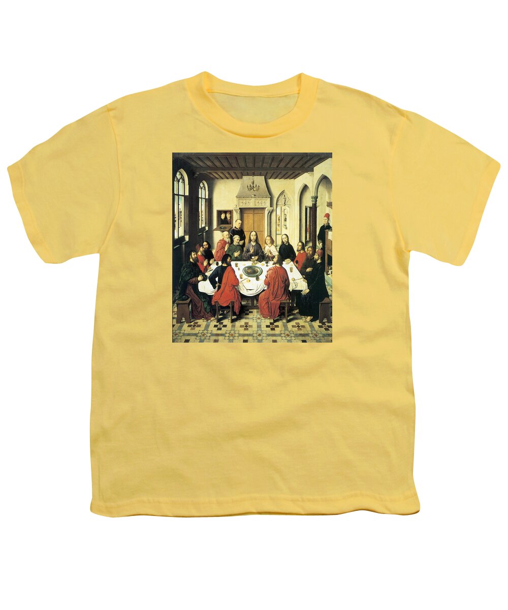 The Last Supper Youth T-Shirt featuring the painting The Last Supper #2 by Dieric Bouts