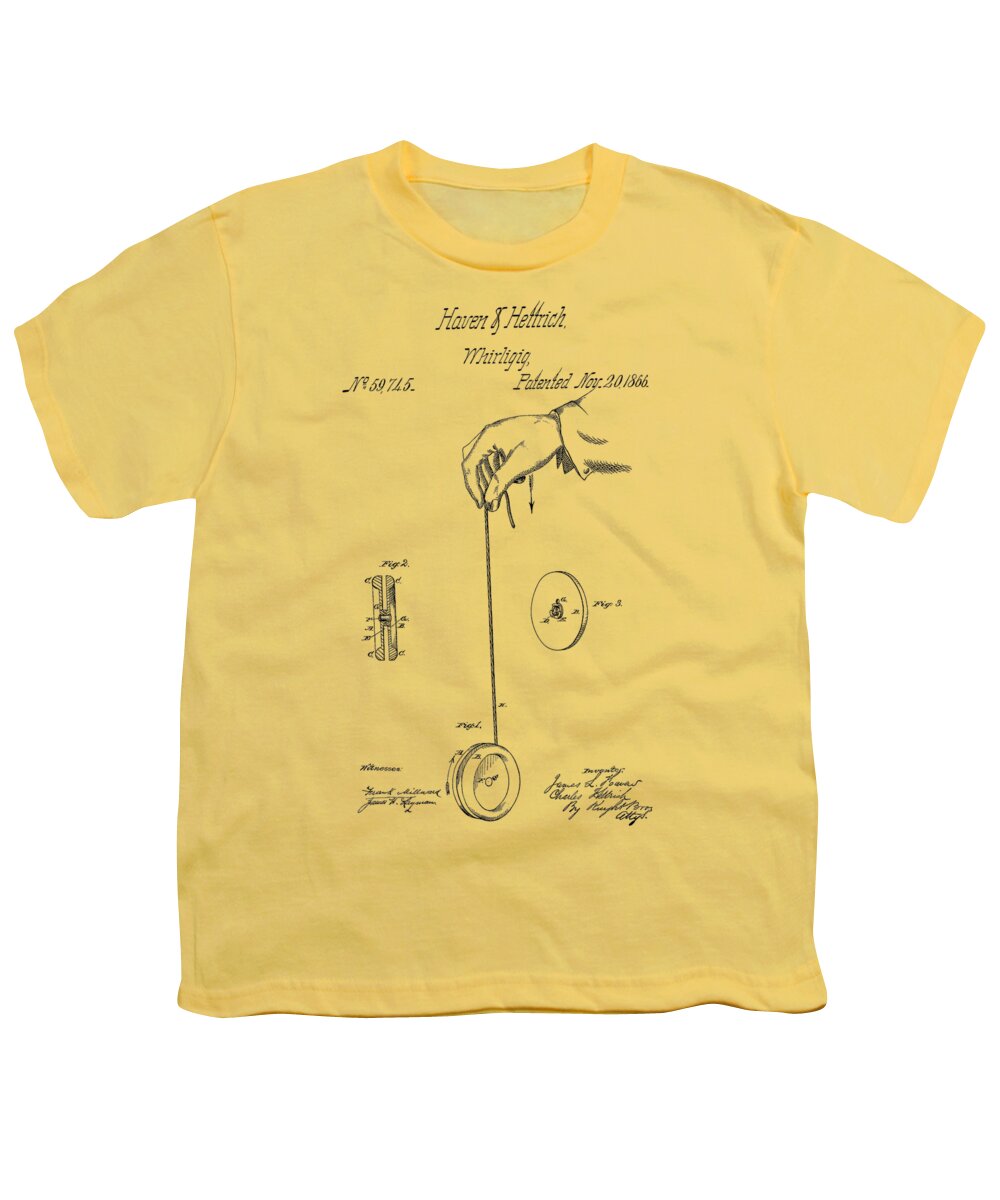 Yoyo Youth T-Shirt featuring the photograph Vintage Yoyo Patent Drawing From 1866 #2 by Chris Smith
