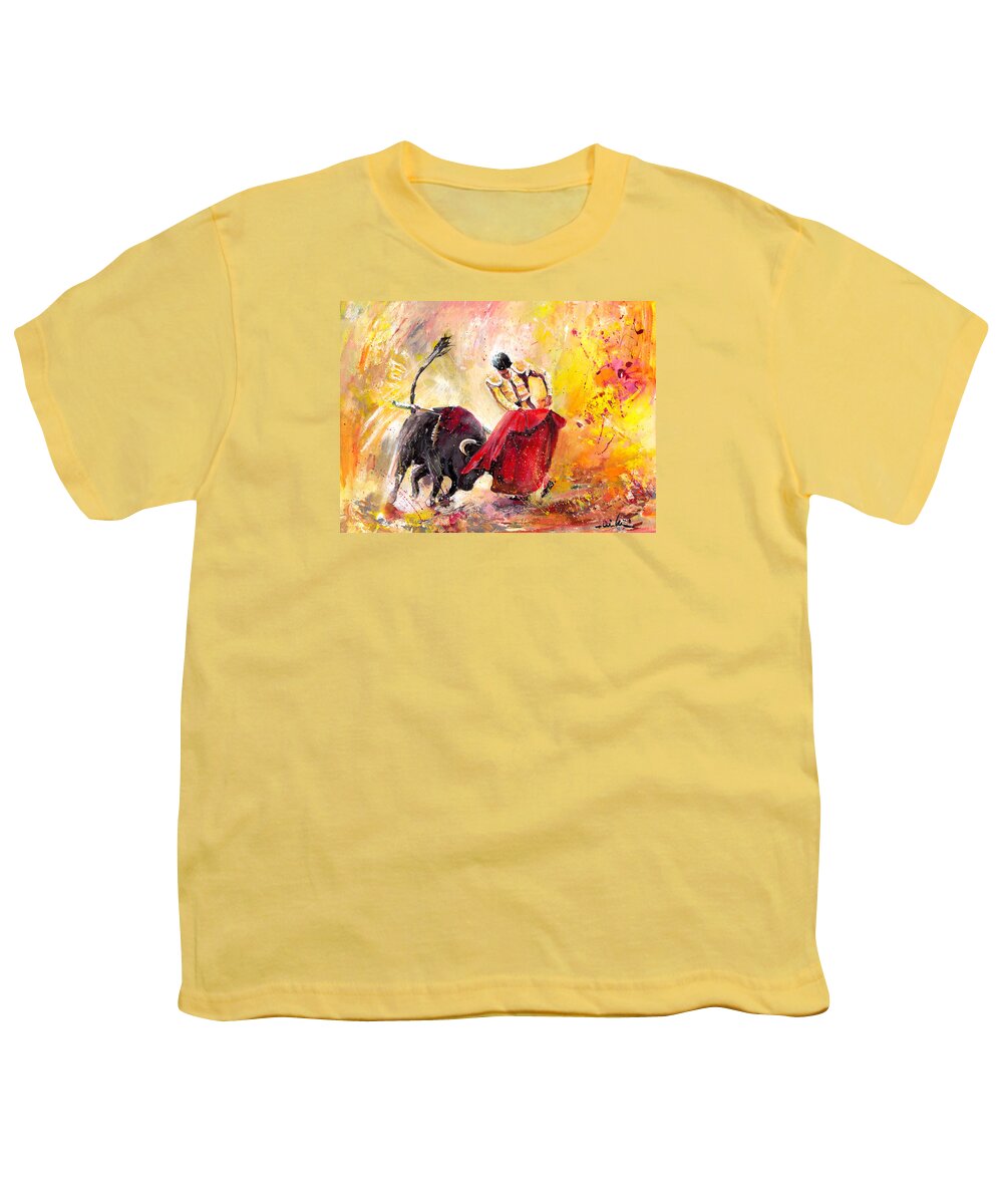 Bulls Youth T-Shirt featuring the painting Unbroken Spirit by Miki De Goodaboom
