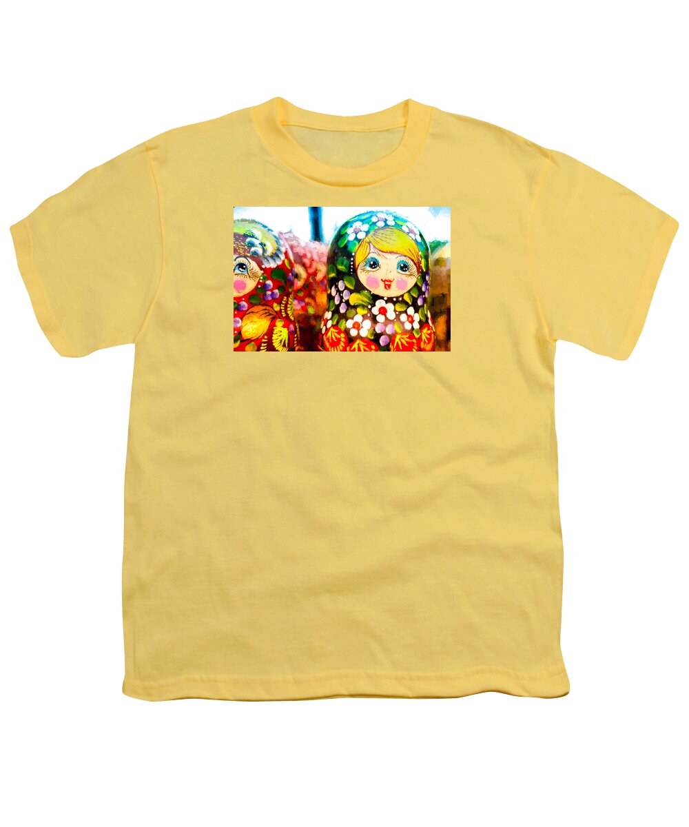 Puzzle Doll Youth T-Shirt featuring the photograph Vibrant Russian Matrushka Doll by John Williams