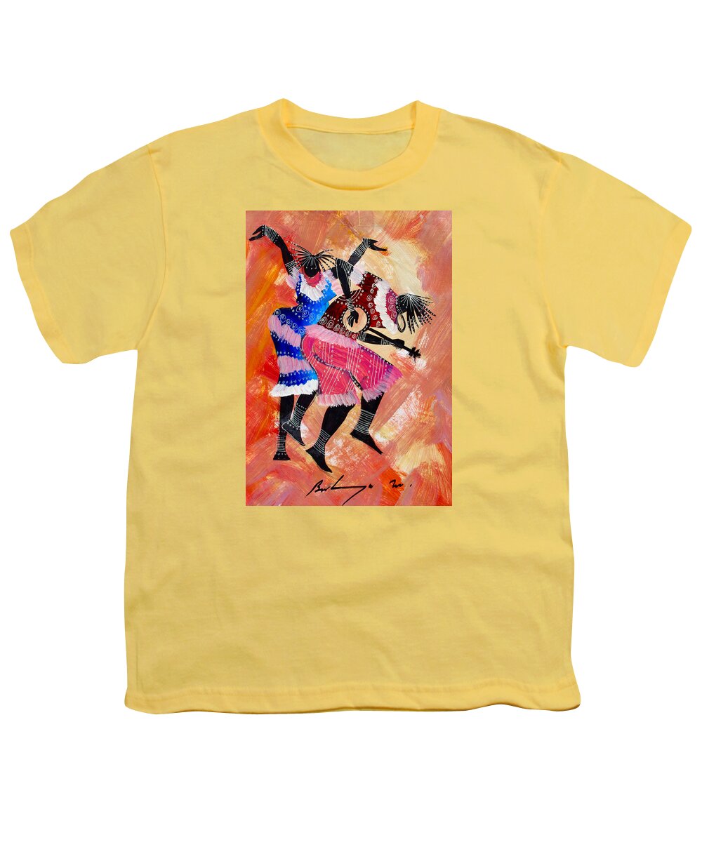 True African Art Youth T-Shirt featuring the painting B 345 by Martin Bulinya