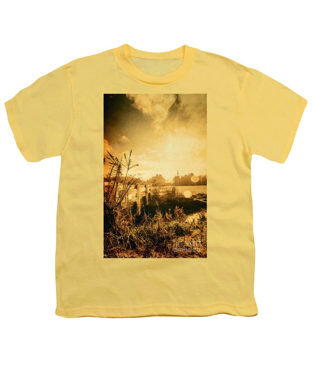 Country Youth T-Shirt featuring the photograph Country river crossing landscape by Jorgo Photography