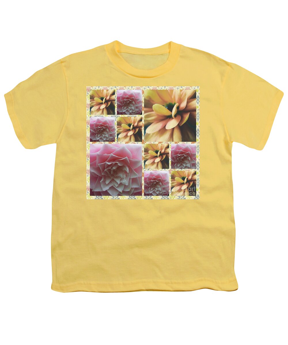 Cream Colours Youth T-Shirt featuring the photograph Cream and Pink Tile Pattern 9 by Joan-Violet Stretch