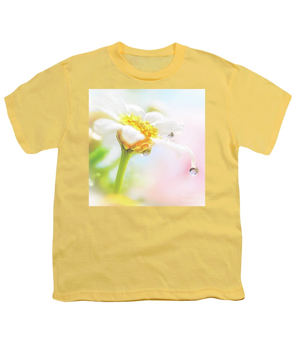 Peggy Franz Photography Youth T-Shirt featuring the photograph  Daisy Water Drop Reflection by Peggy Franz