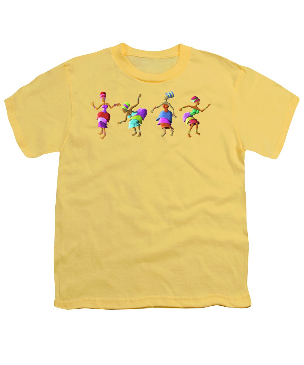 Traditional Youth T-Shirt featuring the painting Dancers by Anthony Mwangi