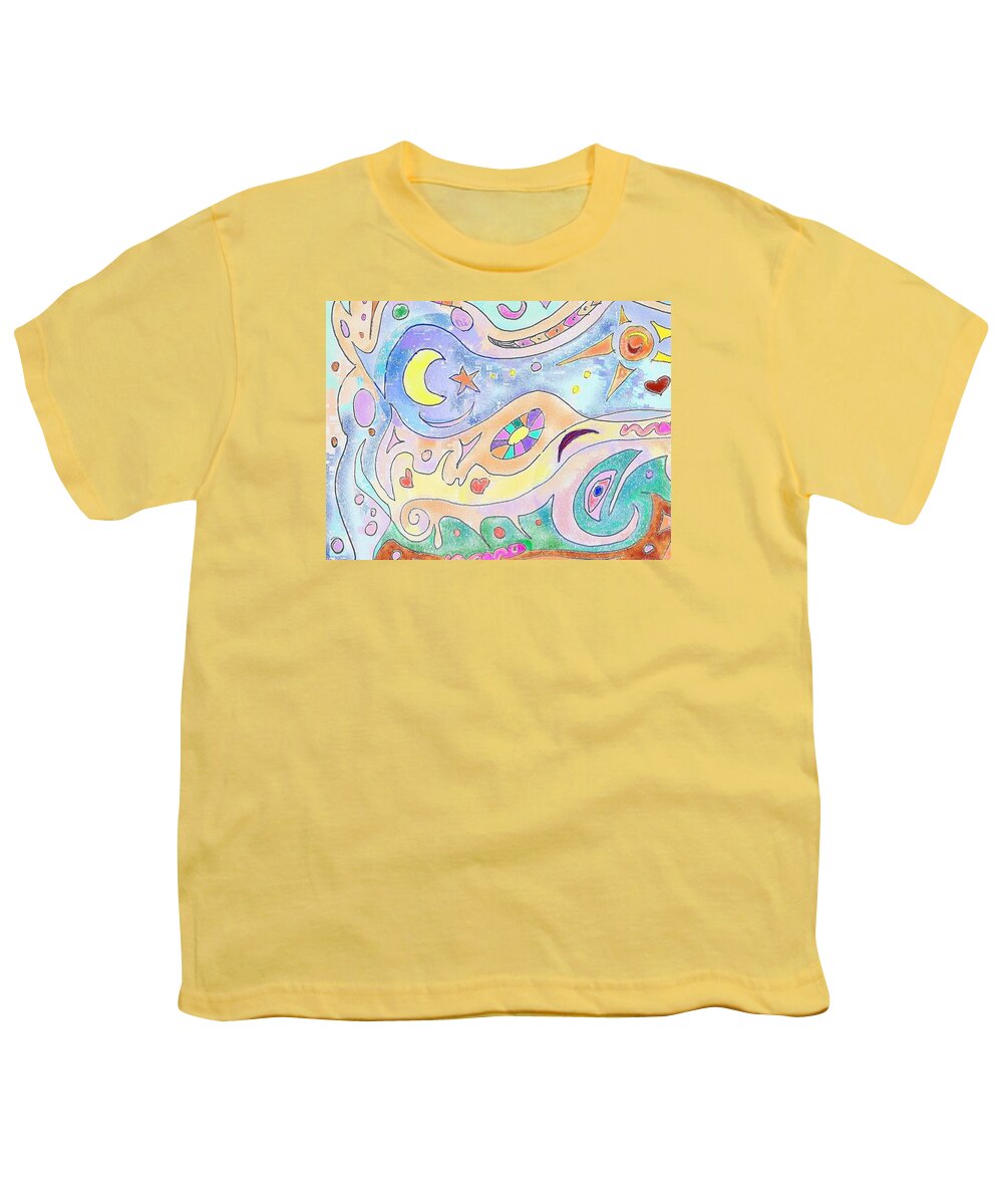 Drifter Youth T-Shirt featuring the drawing Driftwood by Julia Woodman