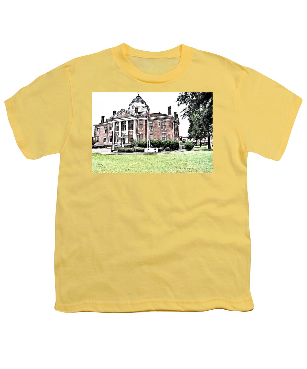 Cityscape Youth T-Shirt featuring the digital art Early County GA Courthouse by DB Hayes