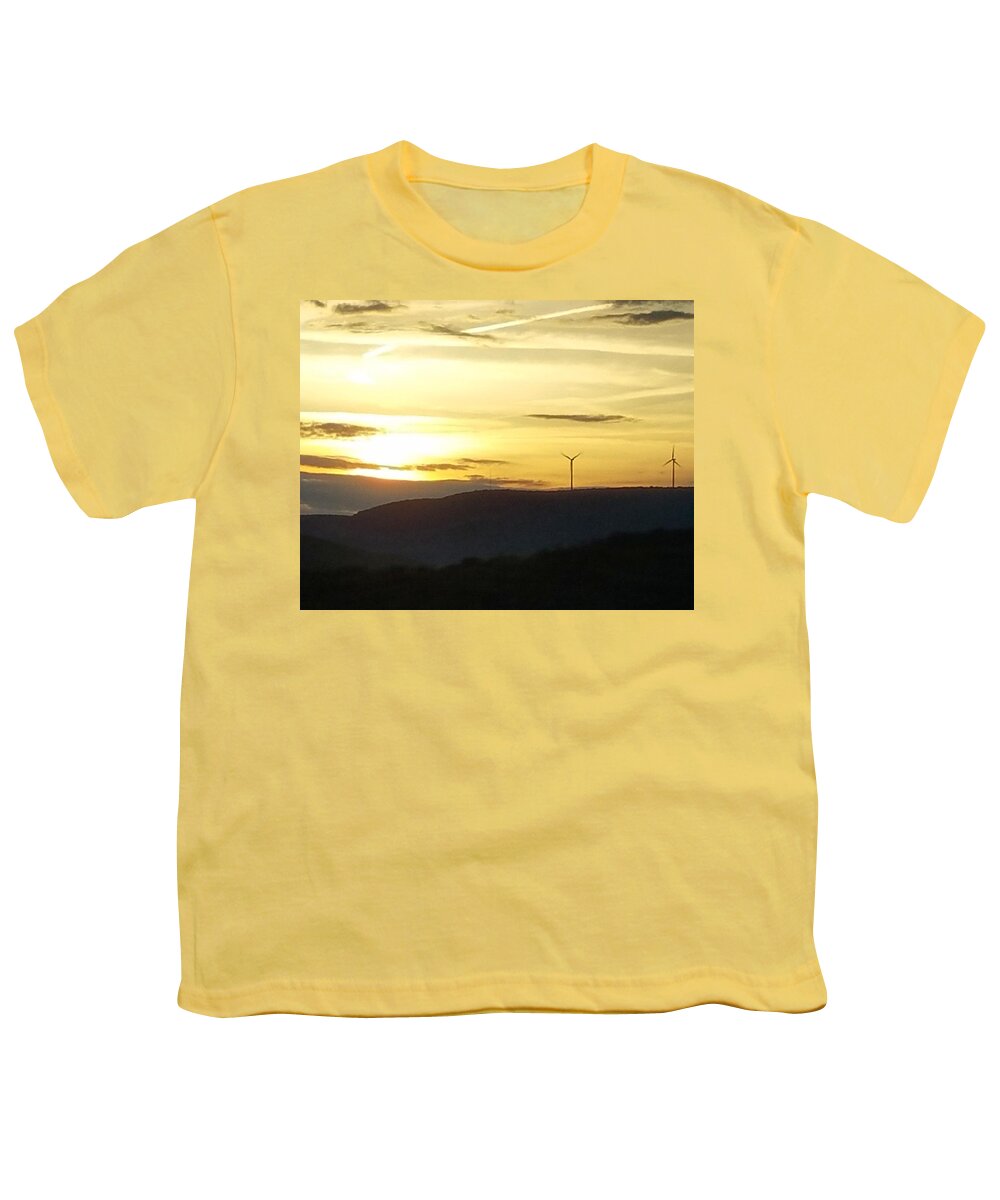 Windmill Youth T-Shirt featuring the photograph Environmental Sunset by Vic Ritchey