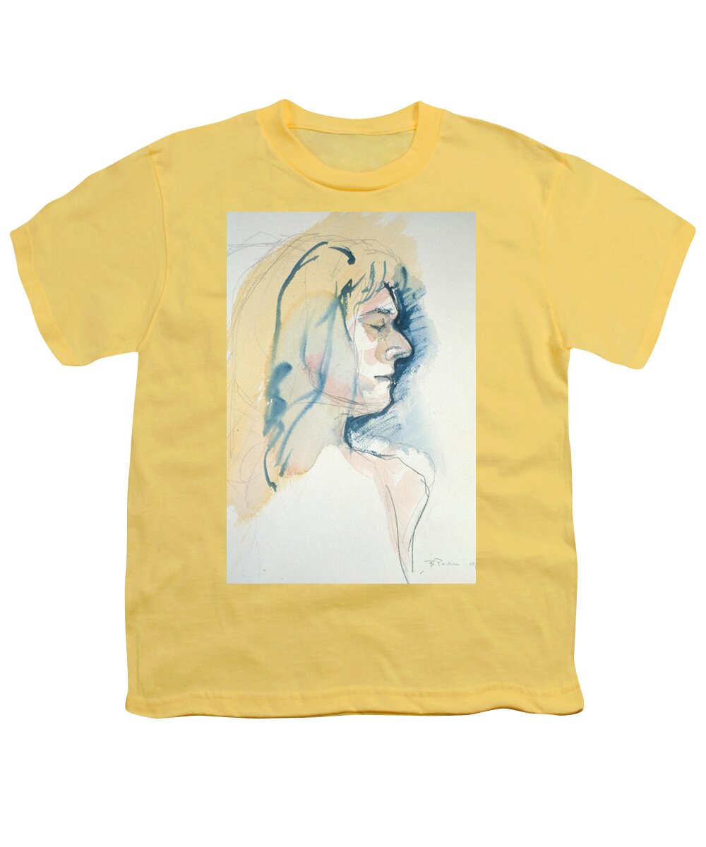 Headshot Youth T-Shirt featuring the painting Five minute profile by Barbara Pease